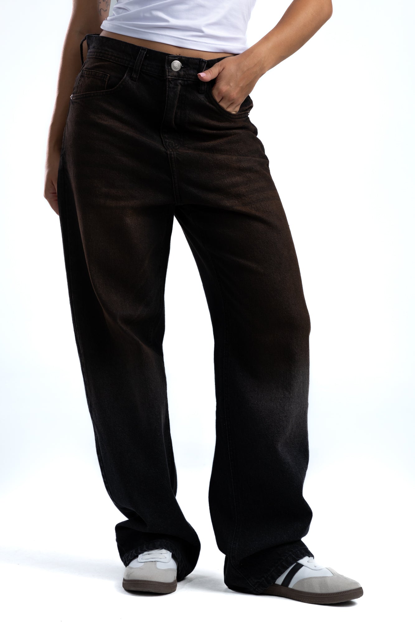 1043-Deep Rust Relaxed Silhouette Jeans