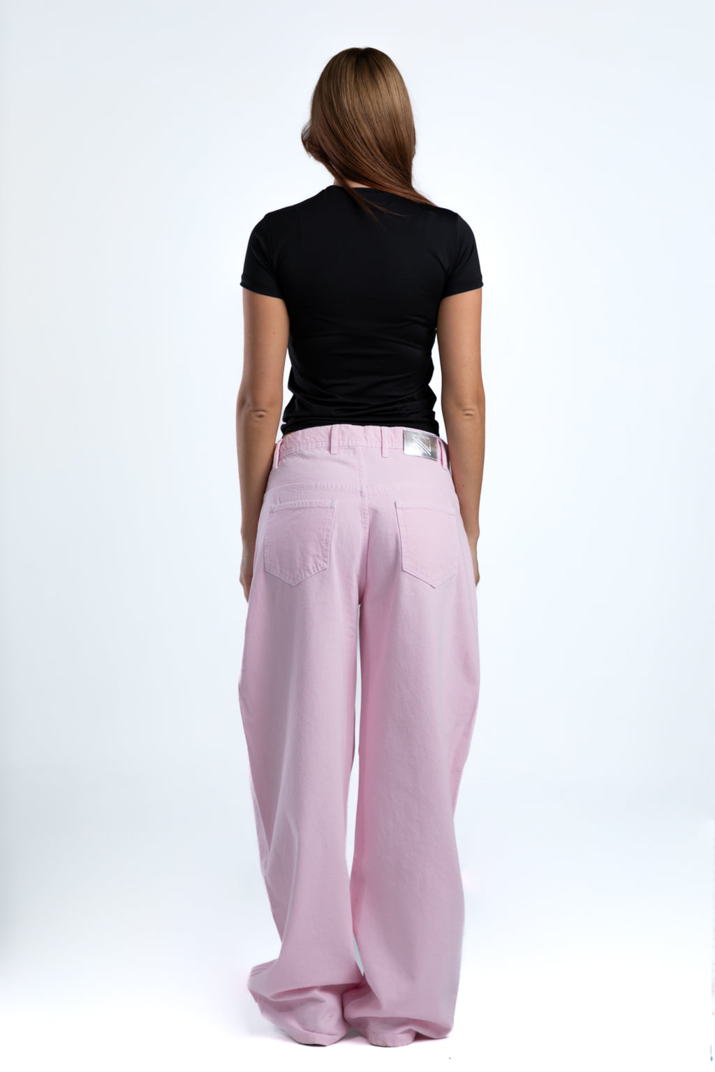 1001-Bubble Blush Curve Relaxed Tapered Jeans