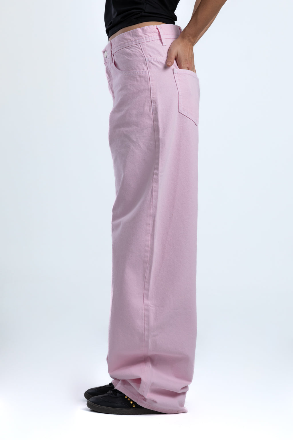 1001-Bubble Blush Curve Relaxed Tapered Jeans