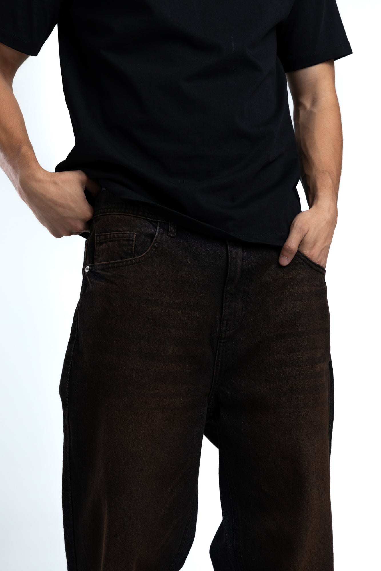 1043-Deep Rust Relaxed Silhouette Jeans