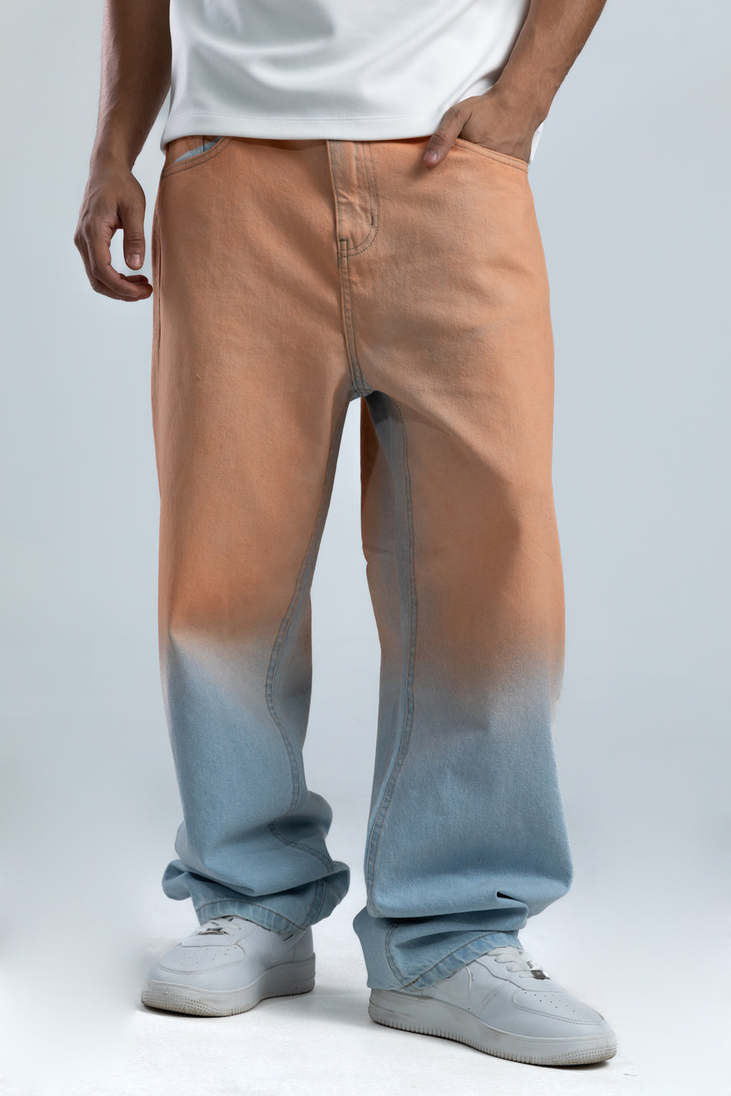 1047-Peach Ice Relaxed Silhouette Jeans