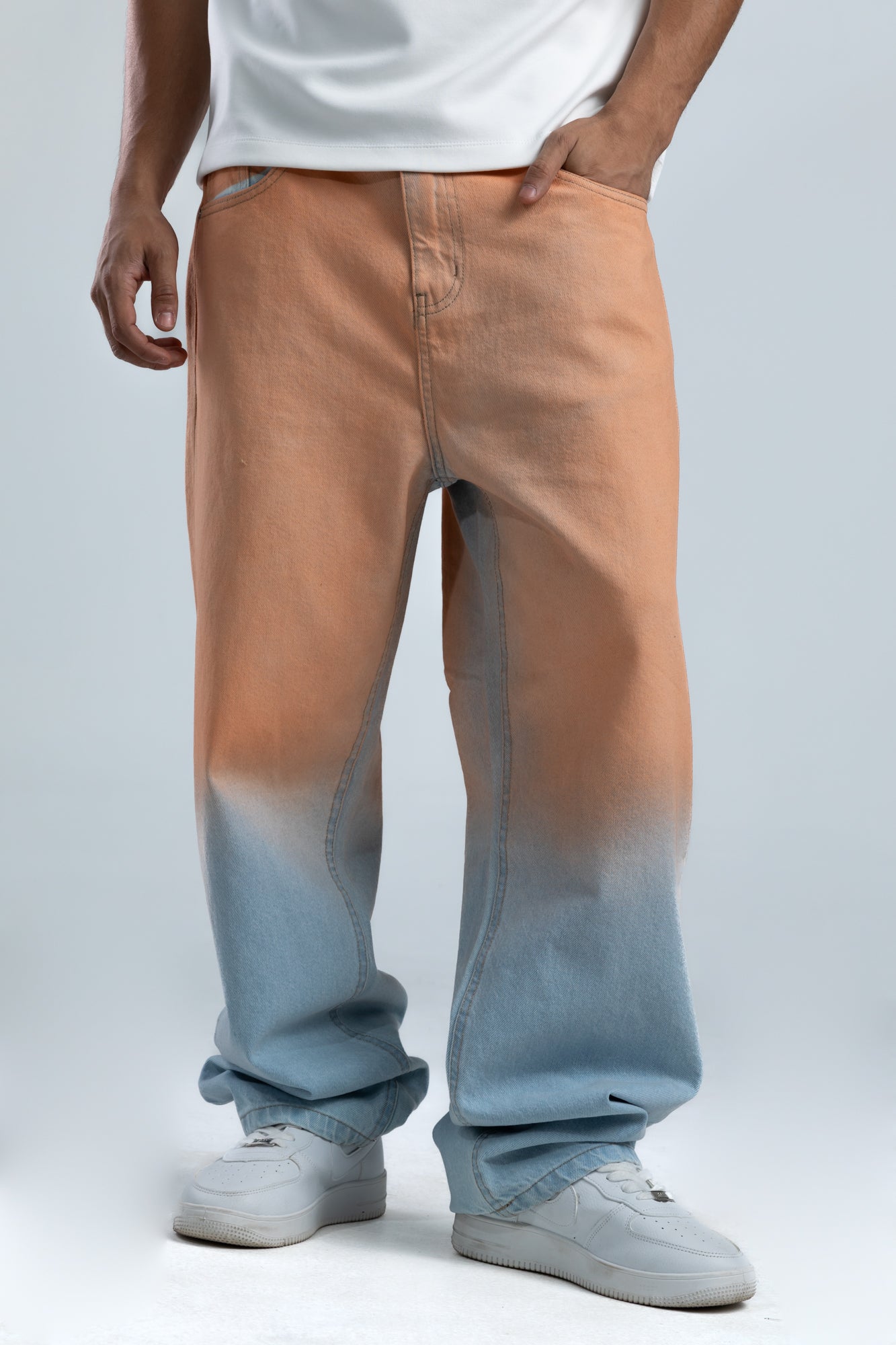 1047-Peach Ice Relaxed Silhouette Jeans