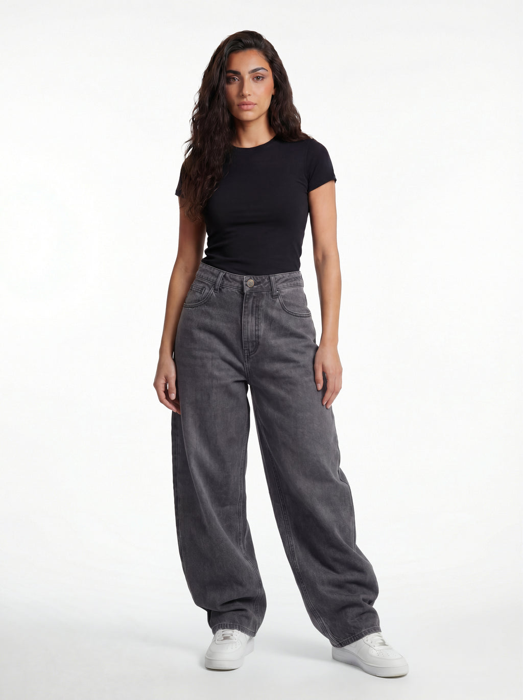 Baggy Fit Denim – Graphite Grey Stitch 1137
