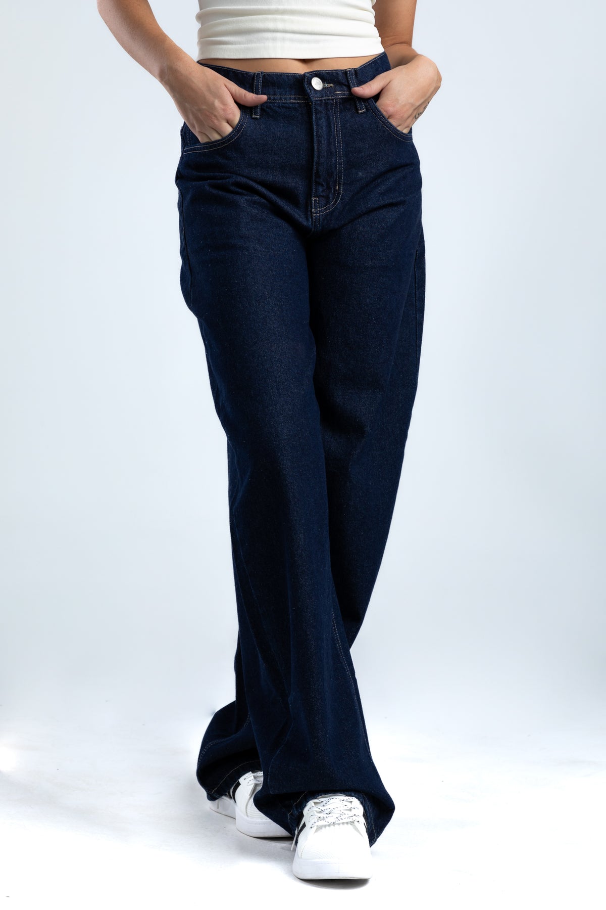 1012-Ink Blue Curve Tapered Jeans