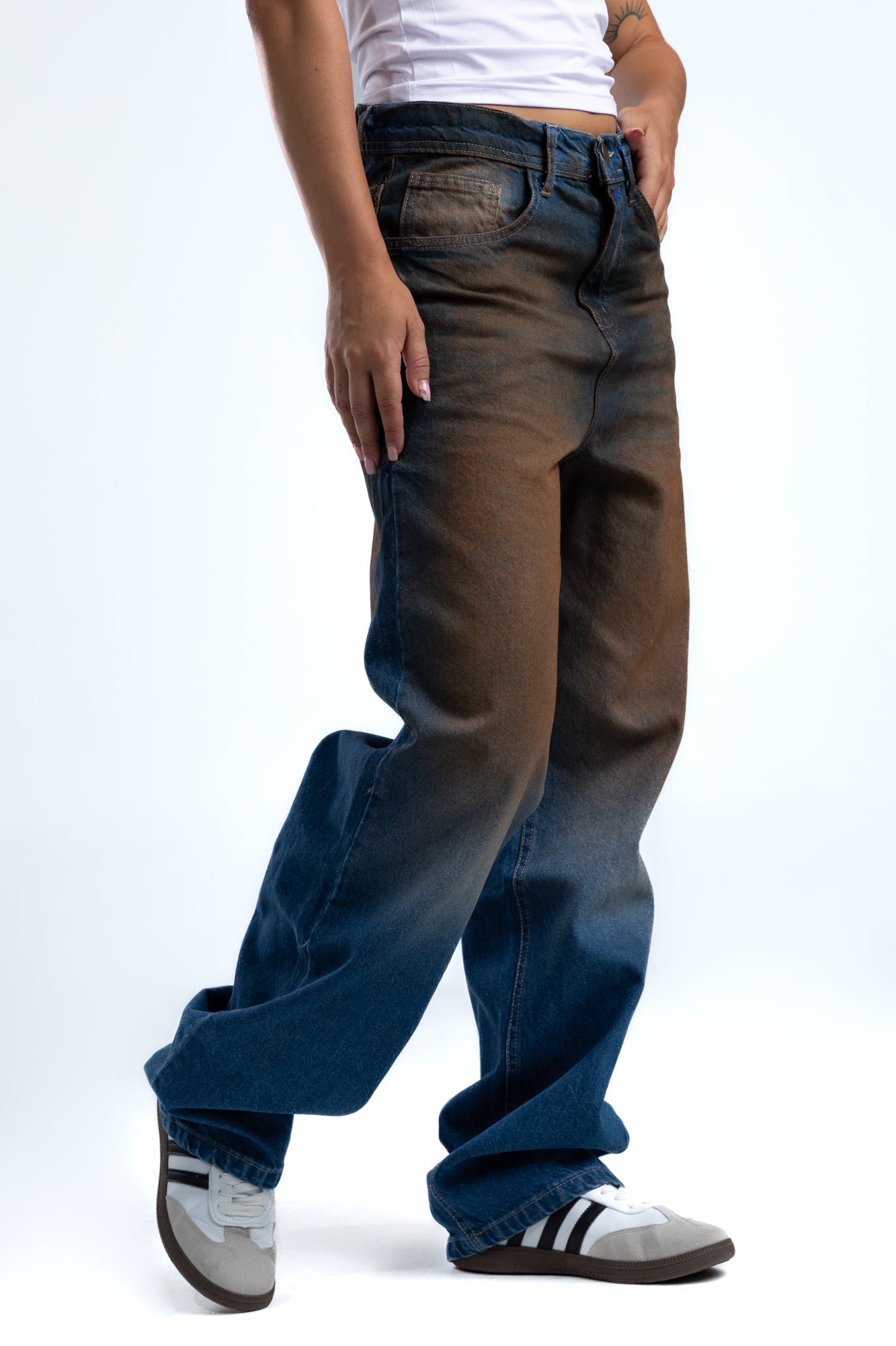 1046-Rust Indigo Relaxed Silhouette Jeans