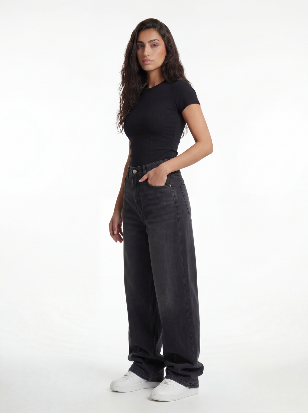 Baggy Fit Denim – Faded Black 1109