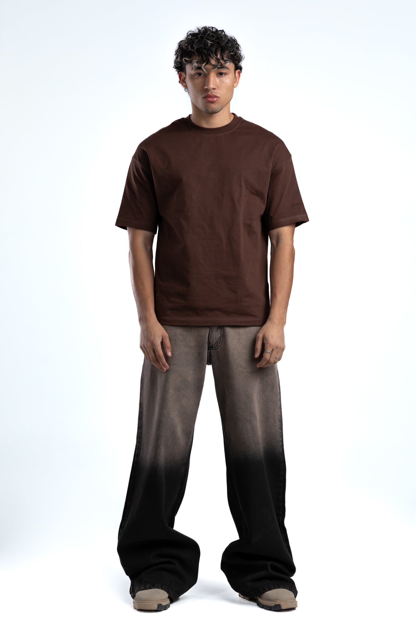 1037-Gradient Cocoa Ash Low Rise Jeans