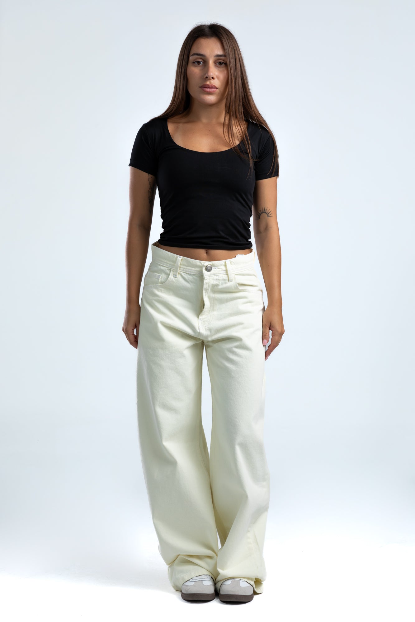 1010-Butter Yellow Curve Tapered Pants