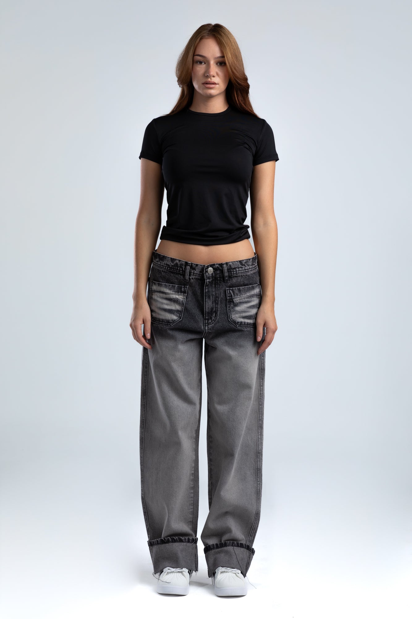 1026-Folded Hem – Smoke Fade Jeans