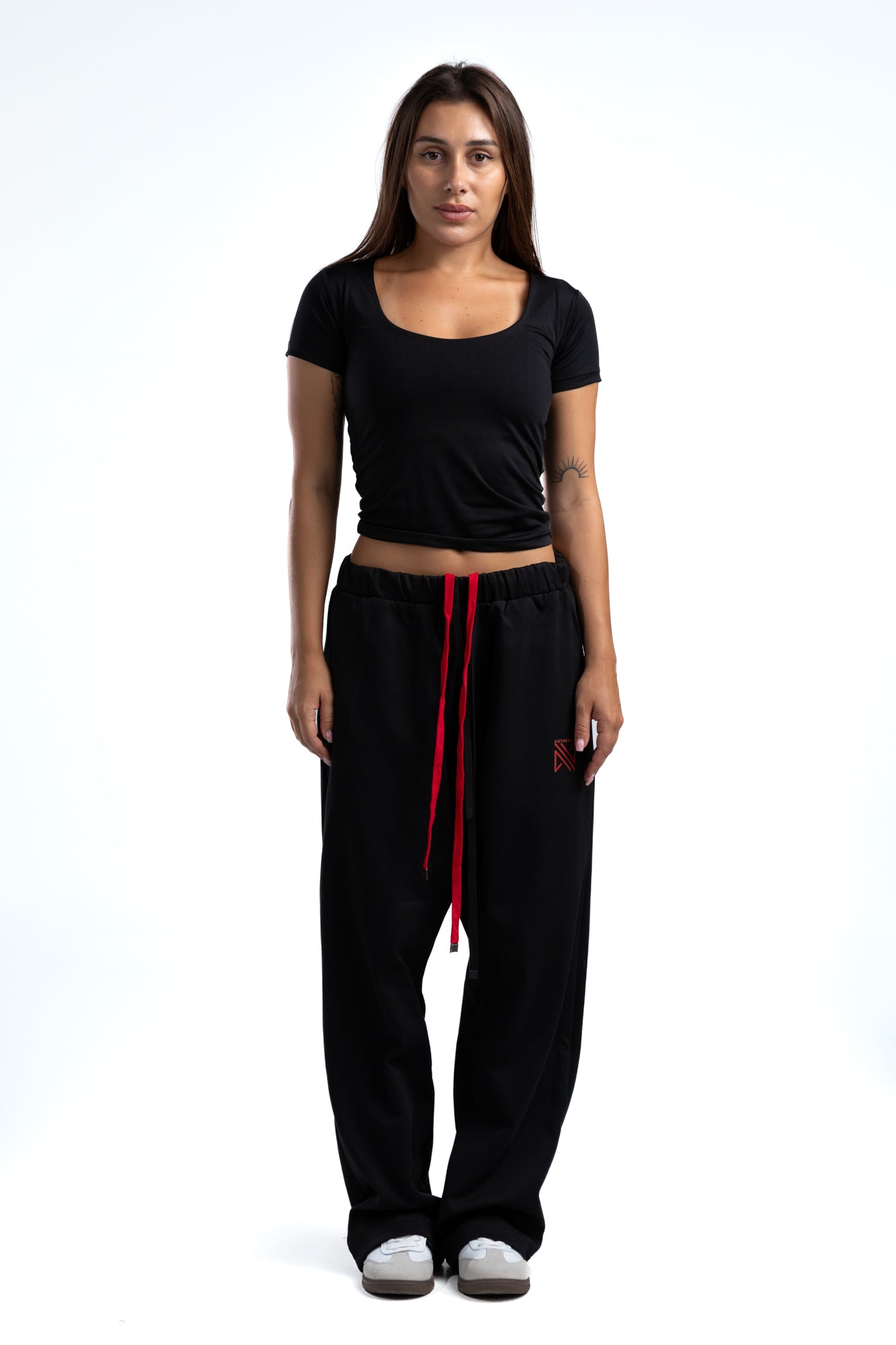 1033-Midnight Mood Unphased Jogger with Red Strap