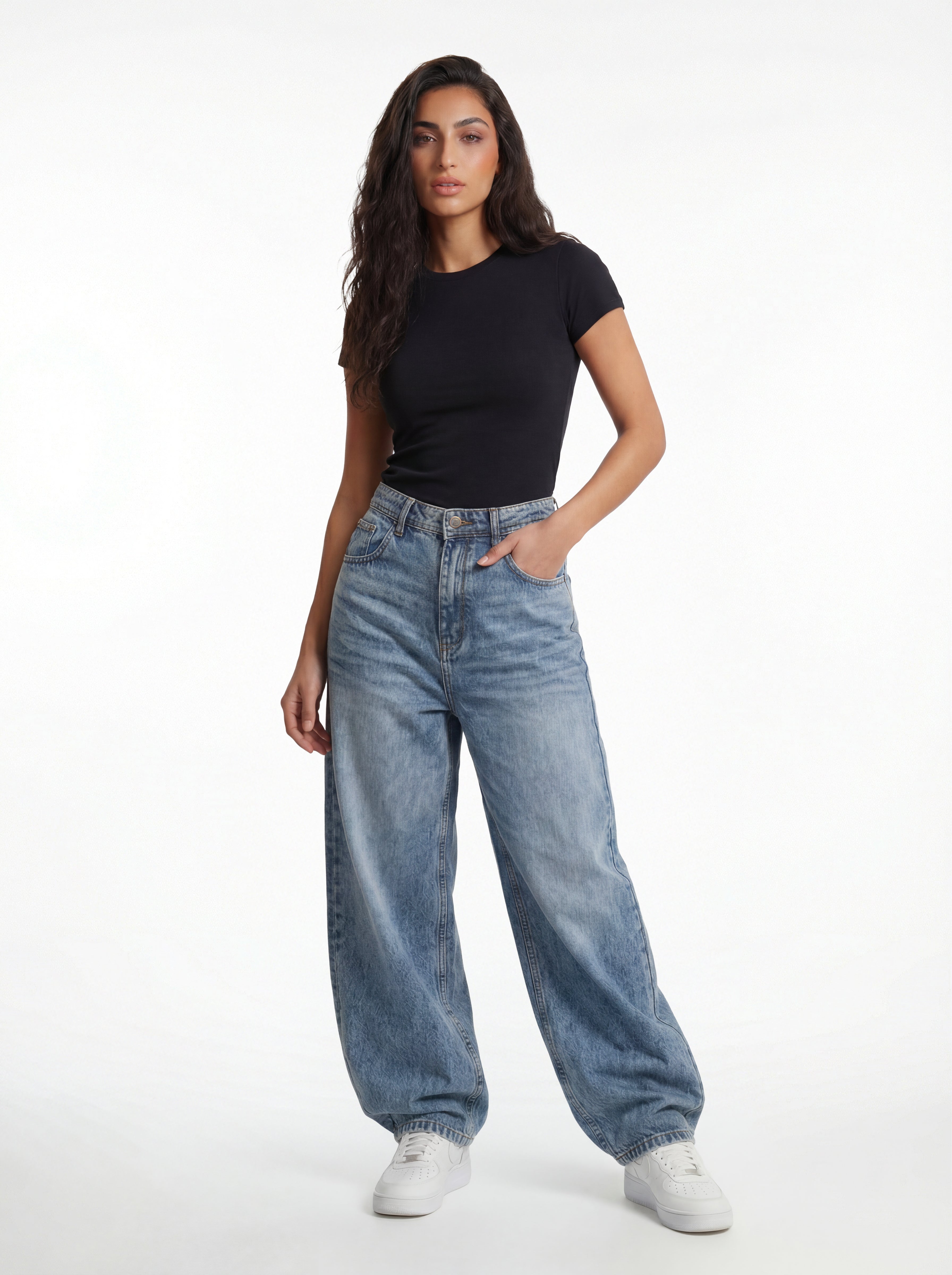 Baggy Fit Denim – Washed Sky 1104