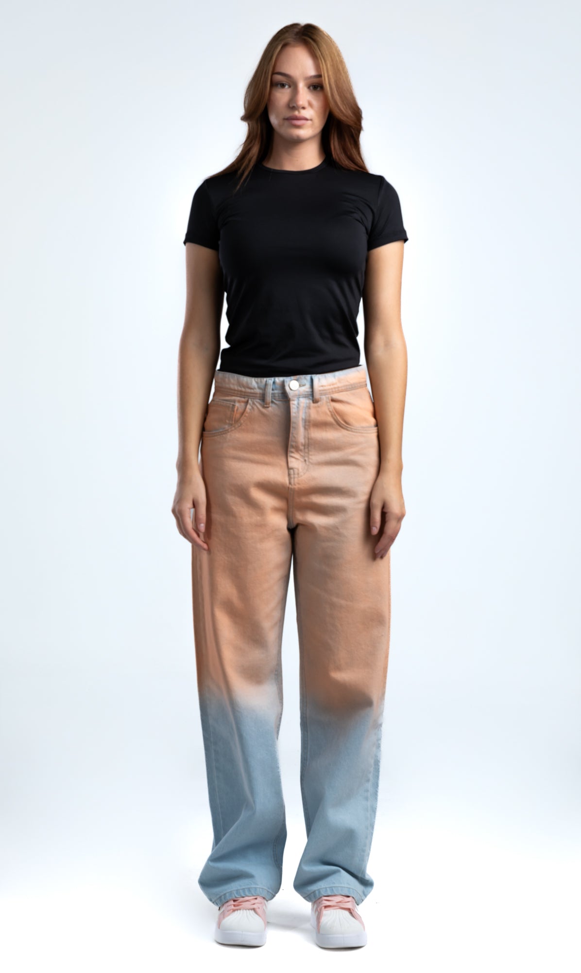 1047-Peach Ice Relaxed Silhouette Jeans