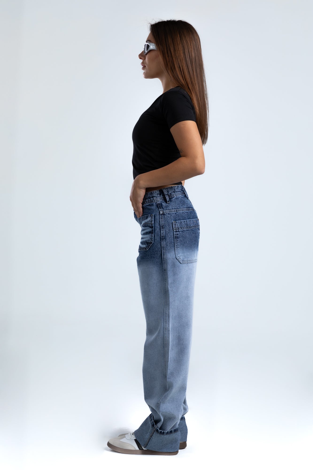 1025-Folden Hem – Ocean Tint Jeans