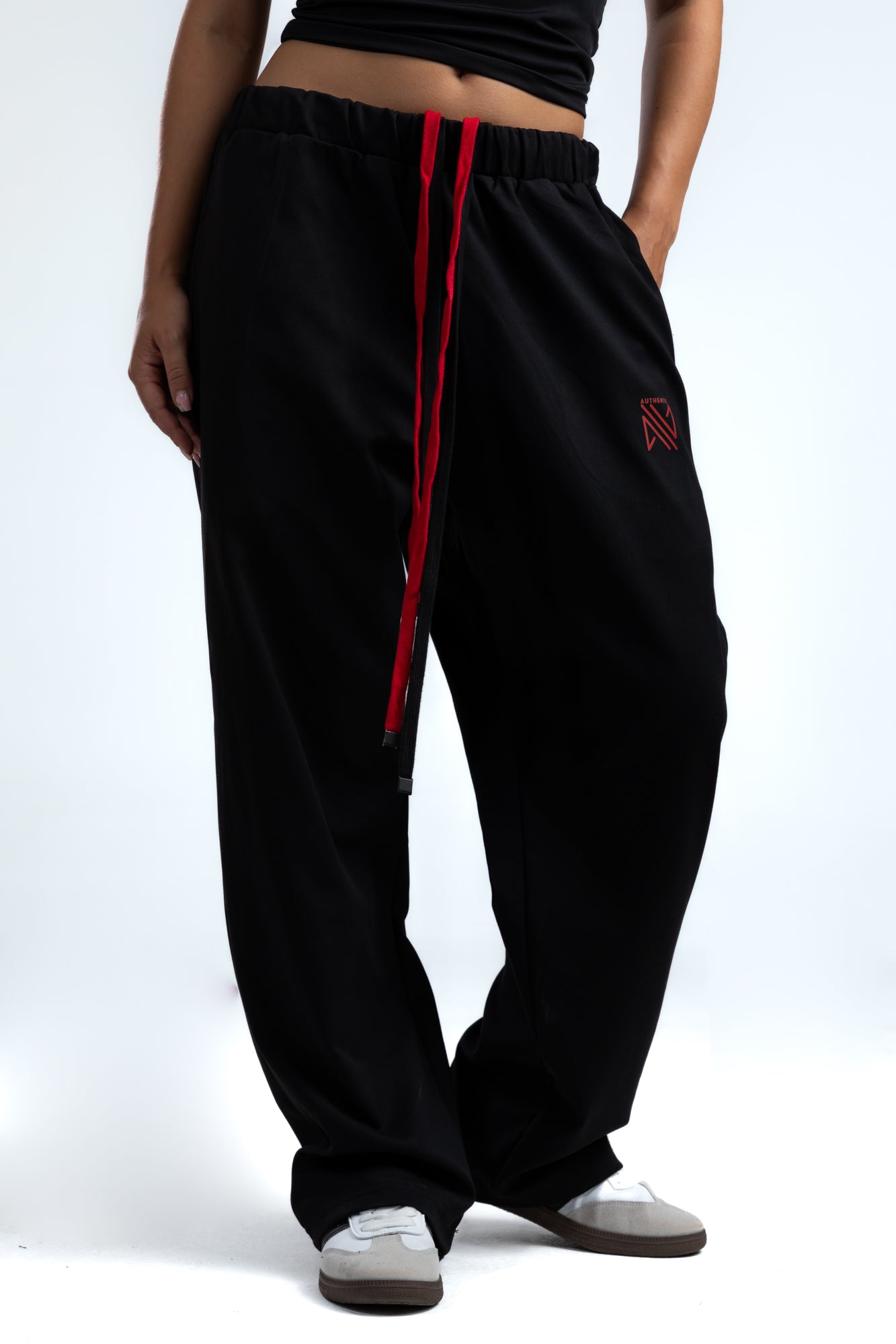 1033-Midnight Mood Unphased Jogger with Red Strap