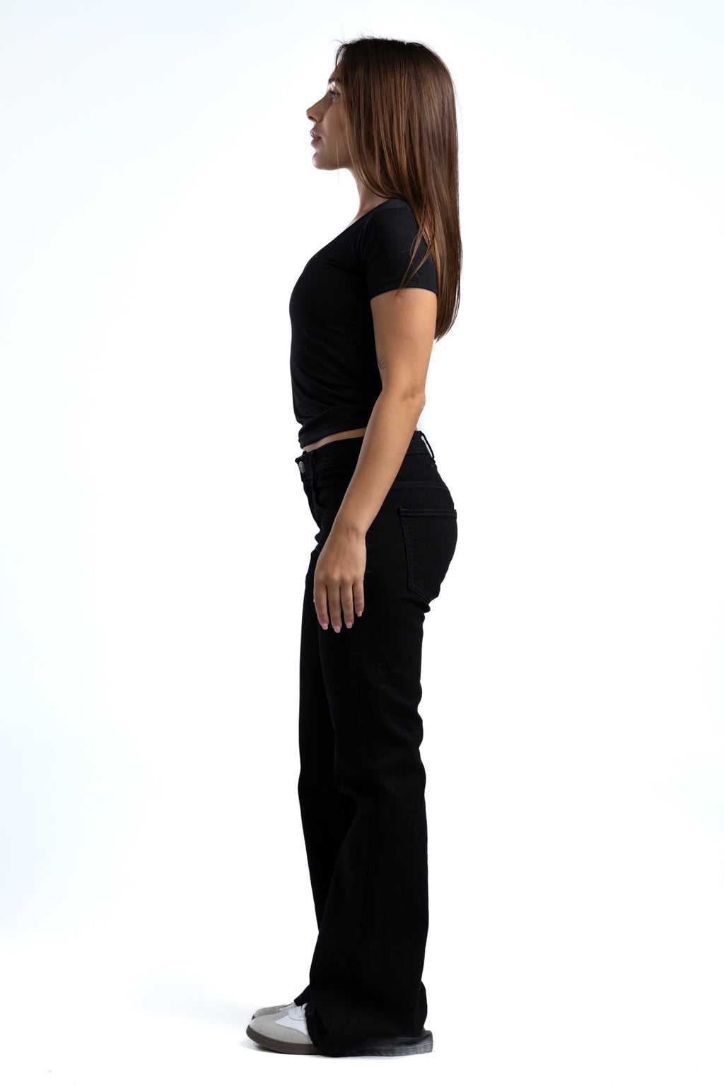 1030-Noir Flare: Navy Thread Edition – Stretch Fit · Lycra Fabric