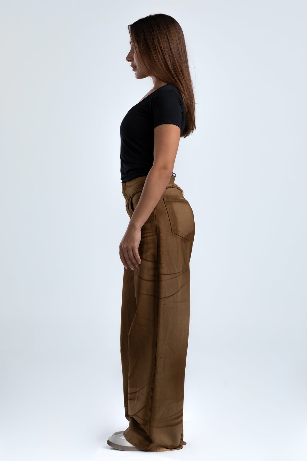 1039-Caramel Crust Soft Wide Leg Jeans