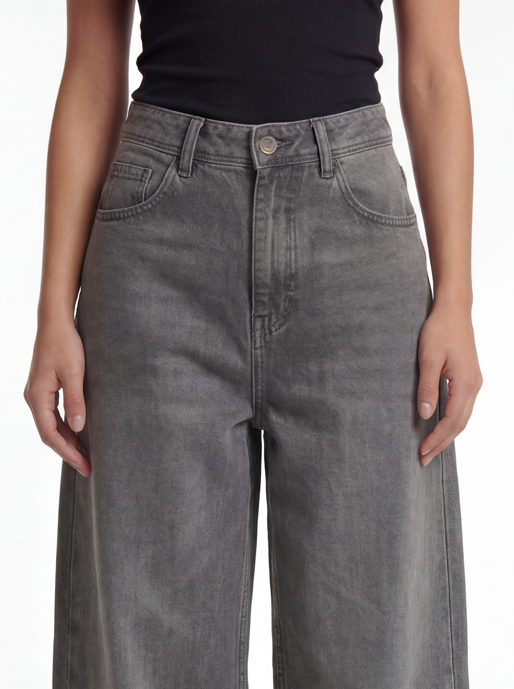Baggy Fit Denim – Light Ash Grey Stitch 1136
