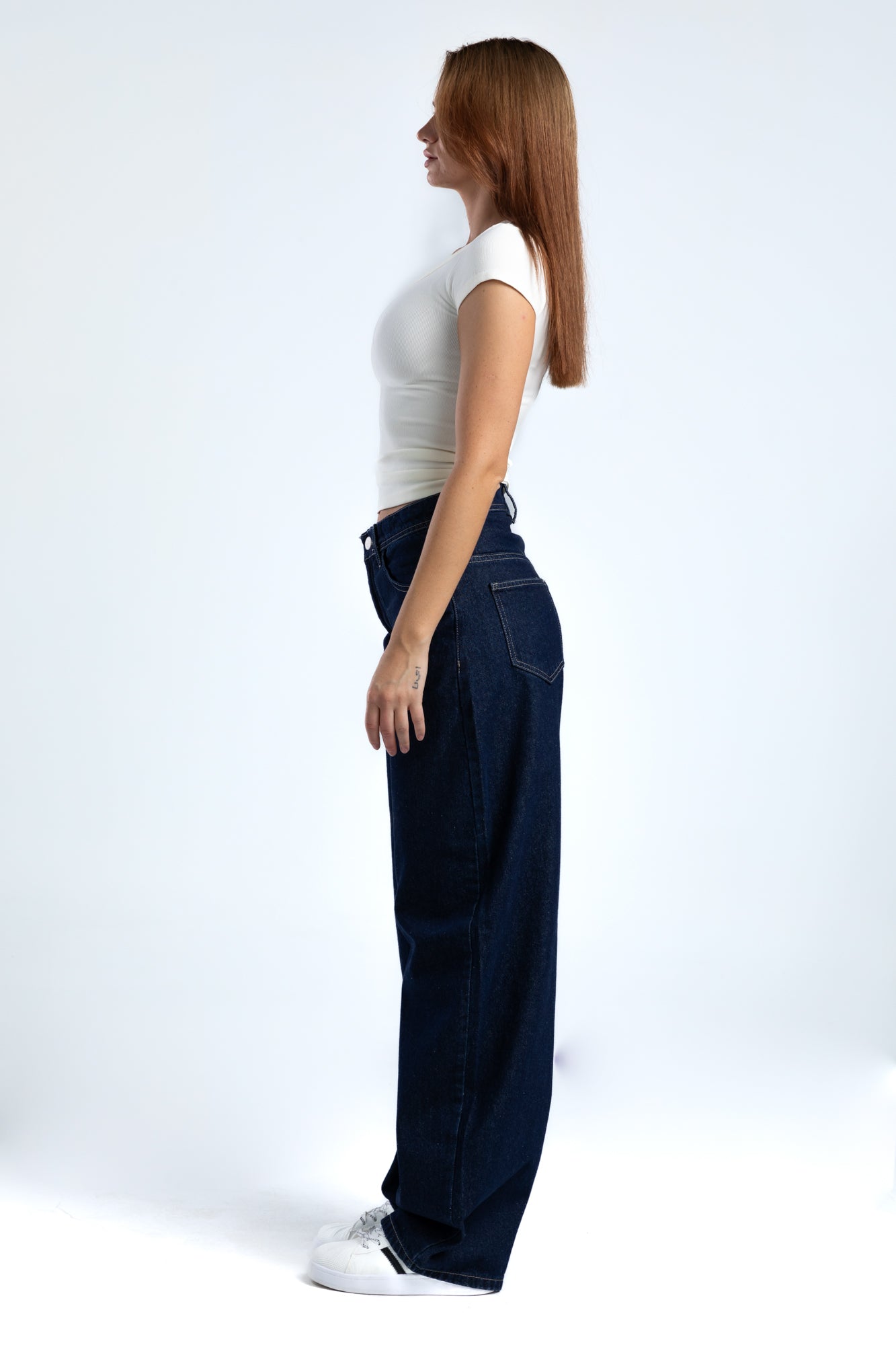 1012-Ink Blue Curve Tapered Jeans