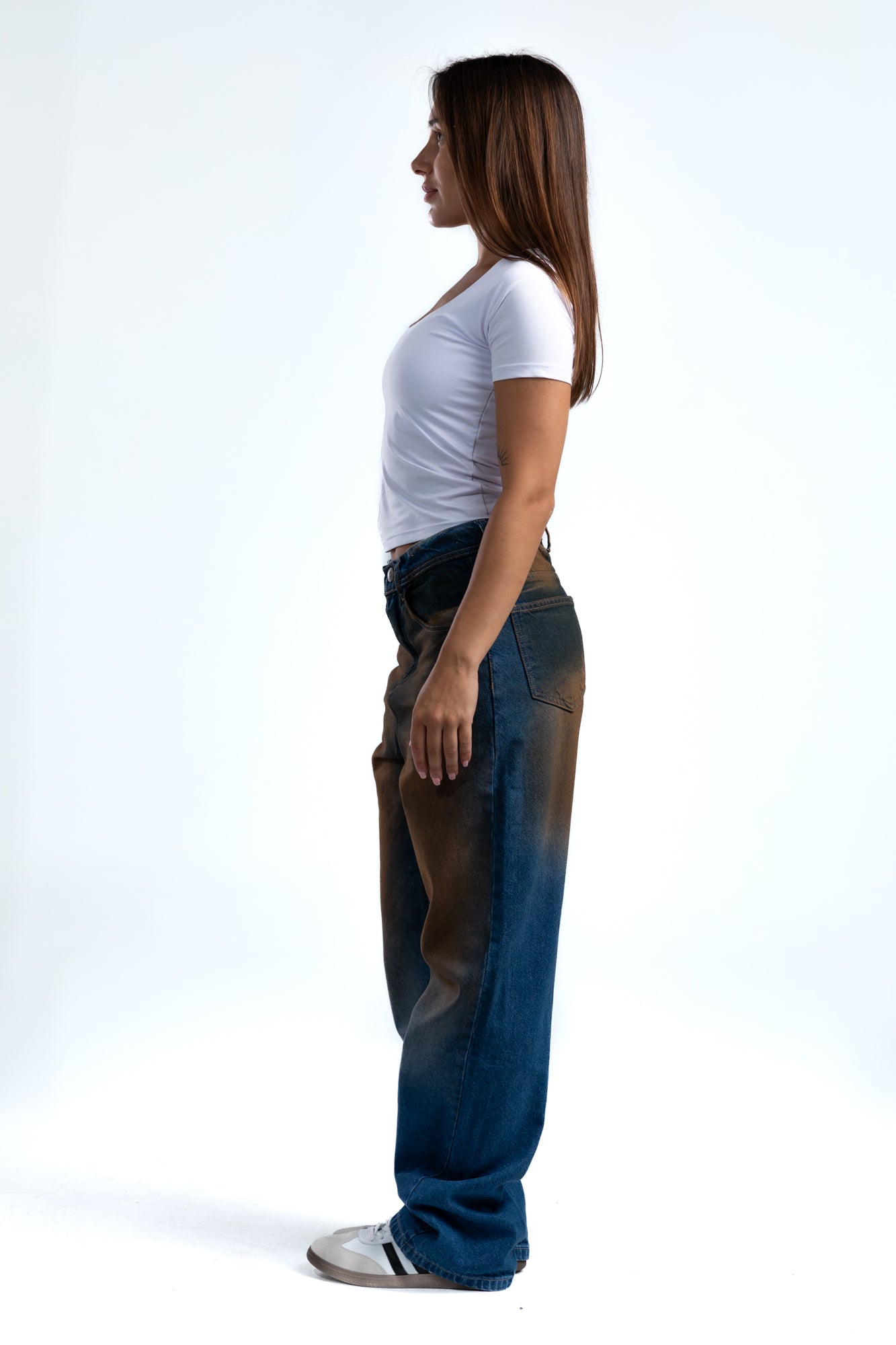 1046-Rust Indigo Relaxed Silhouette Jeans