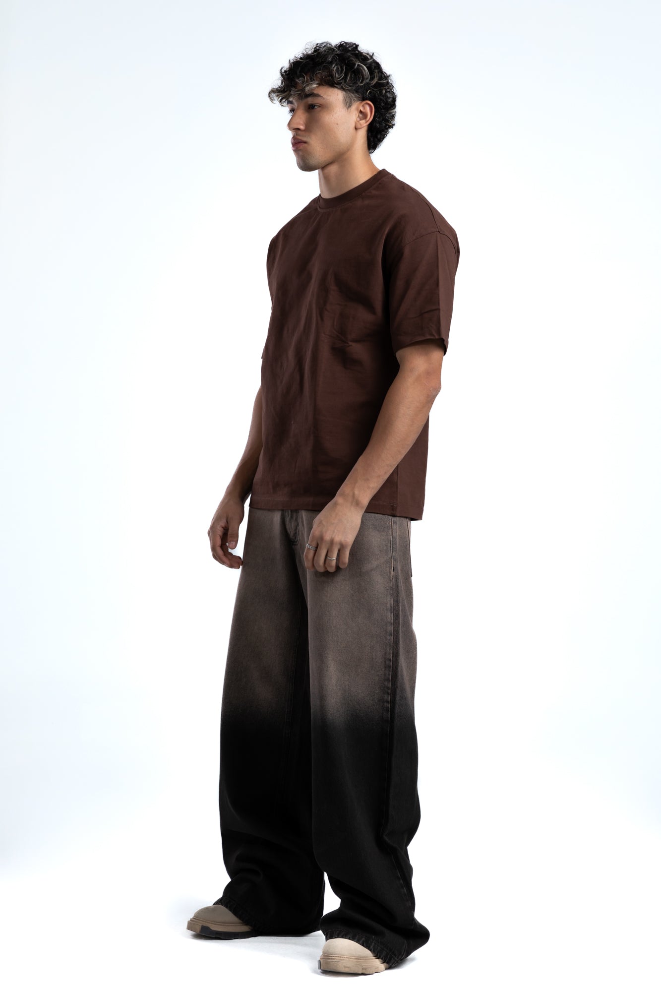 1037-Gradient Cocoa Ash Low Rise Jeans