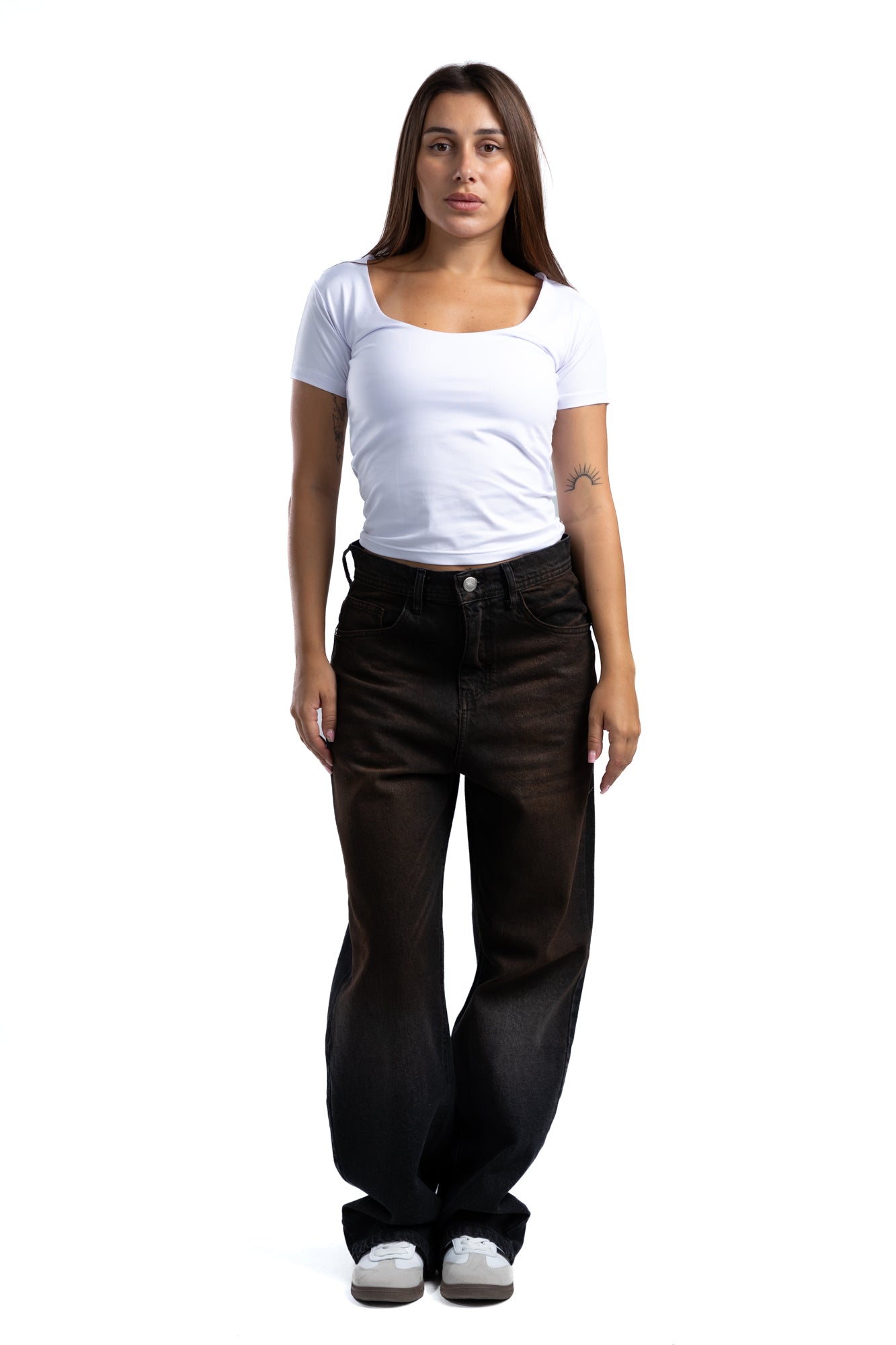 1043-Deep Rust Relaxed Silhouette Jeans