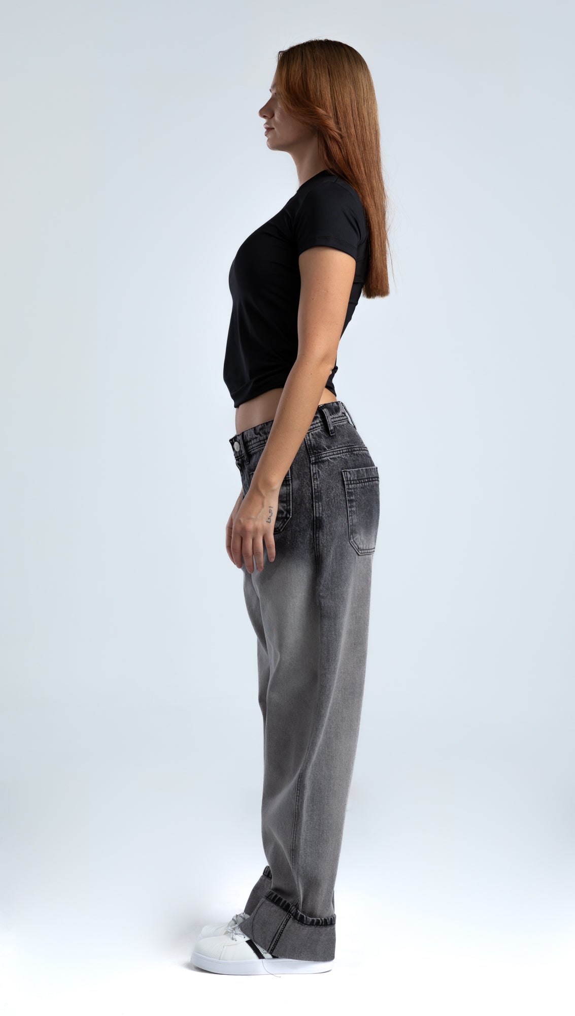 1026-Folded Hem – Smoke Fade Jeans