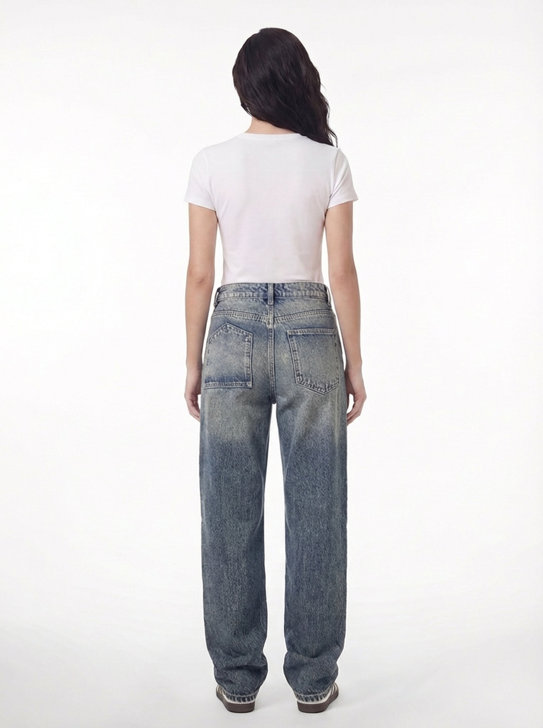 Straight Flipped Pocket — Sand Blue 1085
