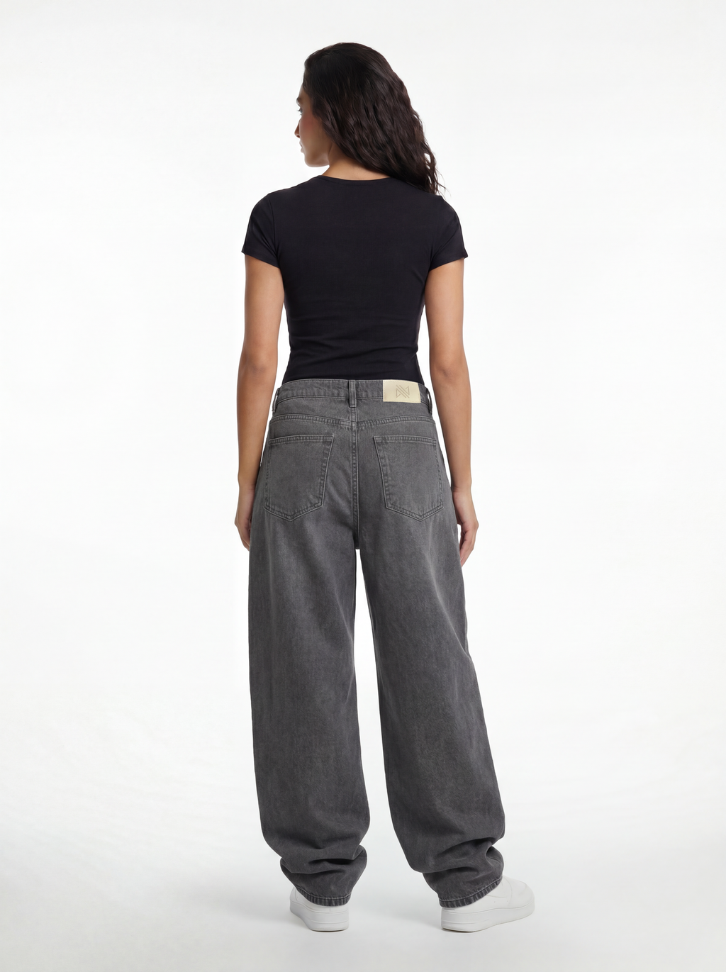 Baggy Fit Denim – Light Ash Grey Stitch 1136