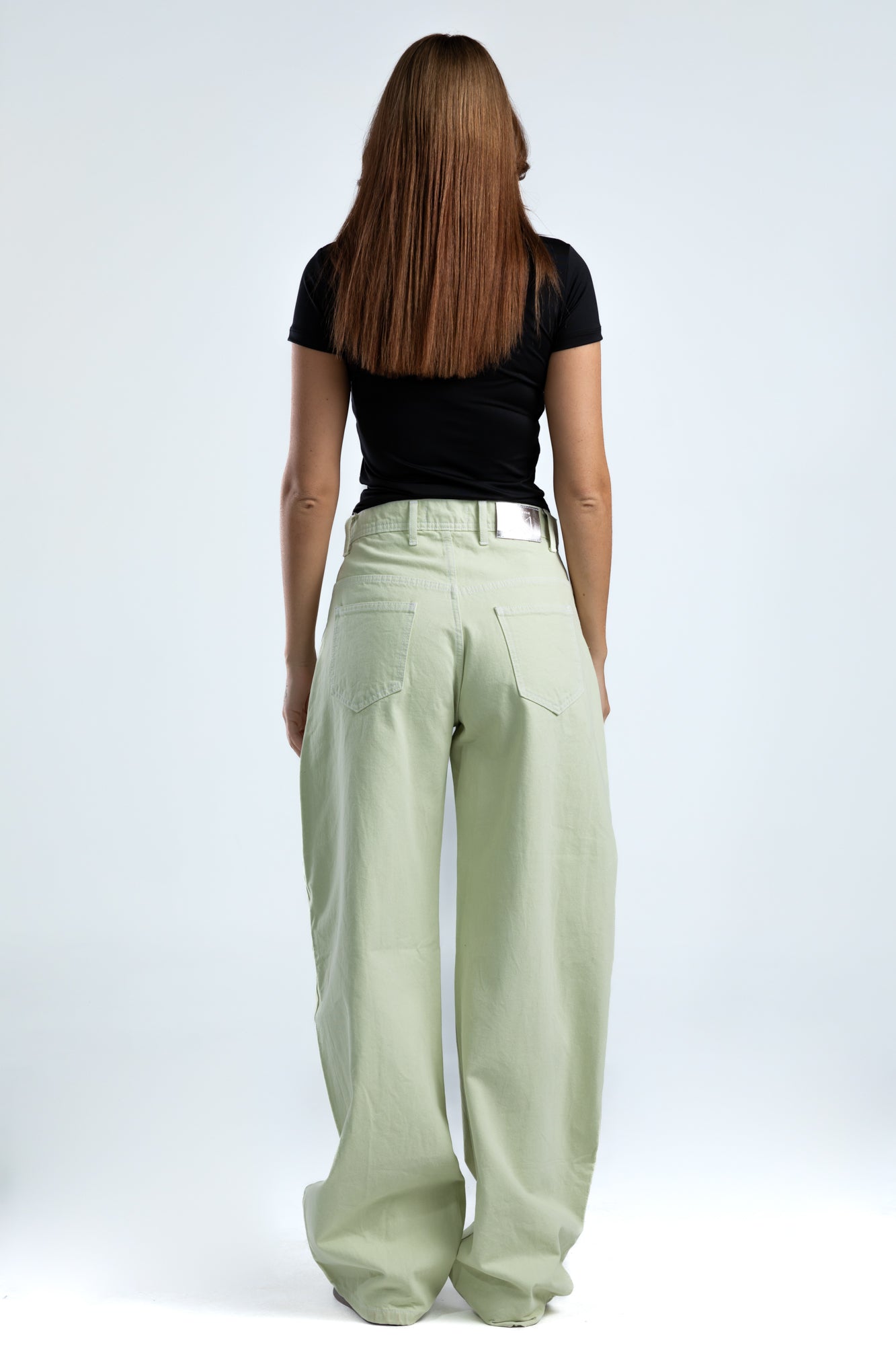 1011-Matcha Mist Curve Tapered Pants