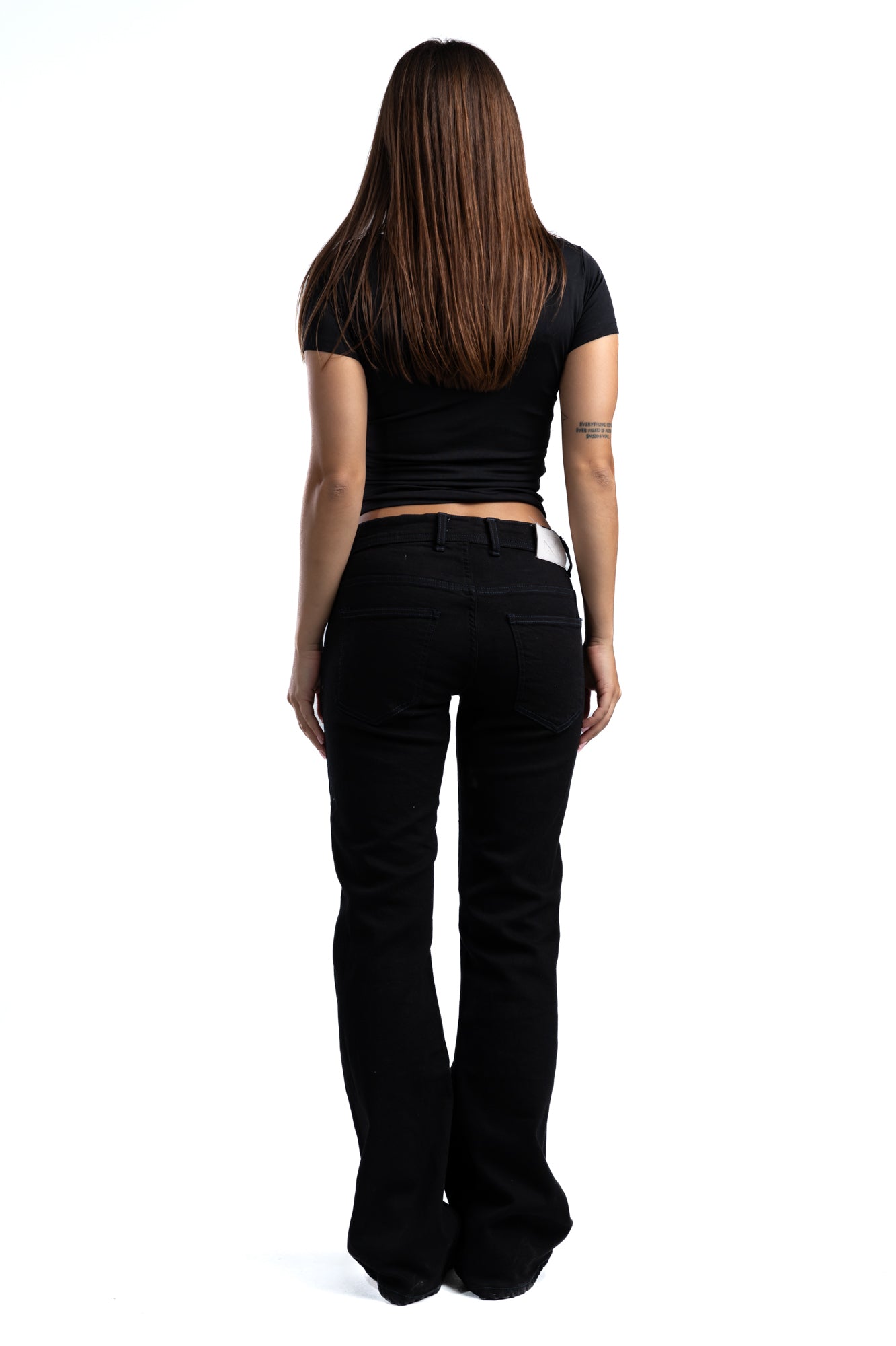 1030-Noir Flare: Navy Thread Edition – Stretch Fit · Lycra Fabric