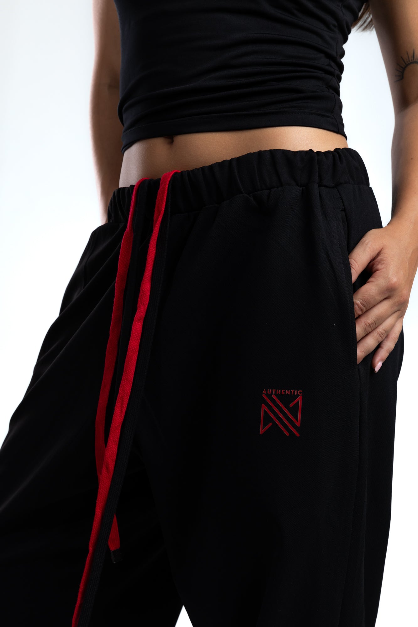 1033-Midnight Mood Unphased Jogger with Red Strap
