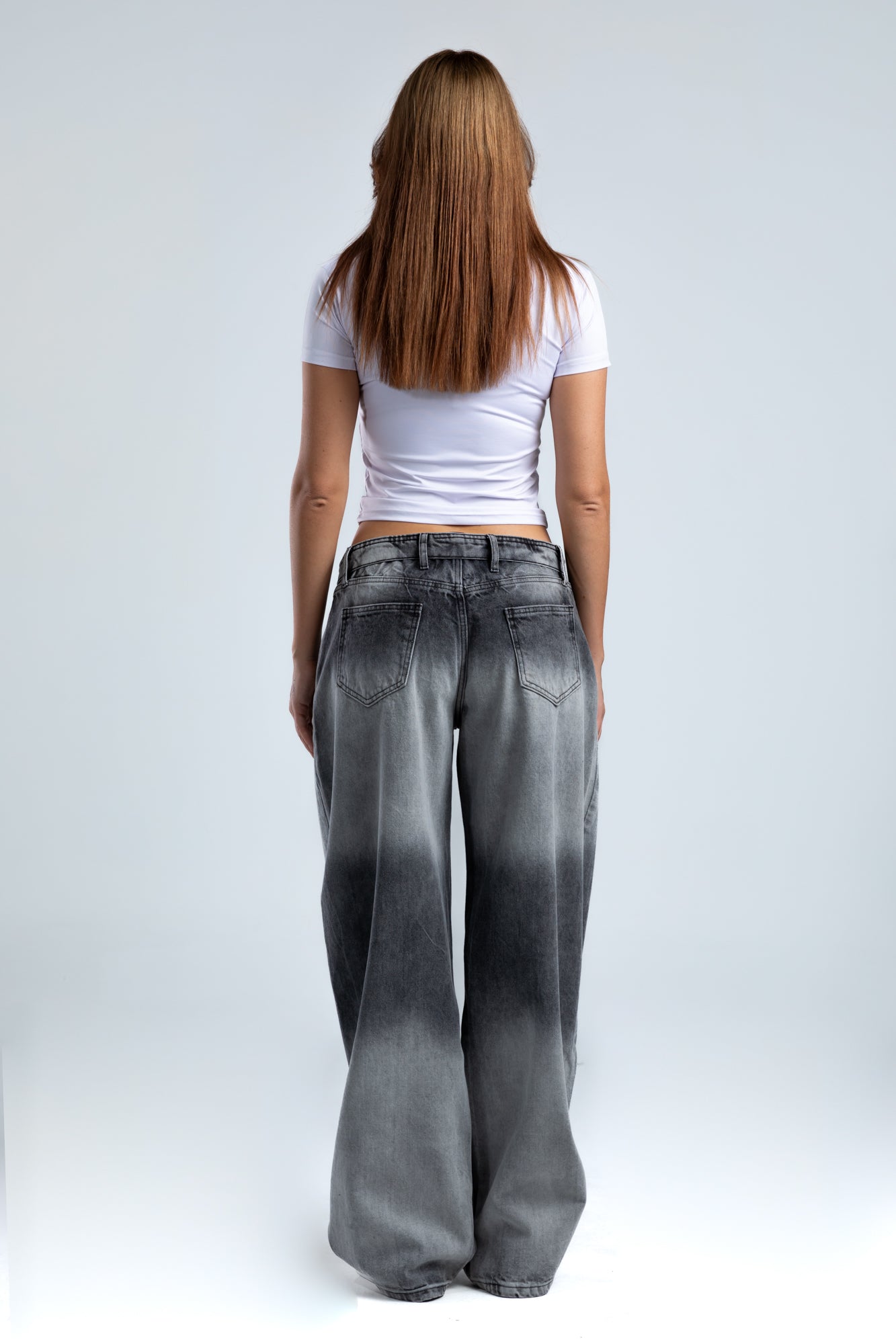 1021-Grey Slay Waist Rewind Tapered Jeans