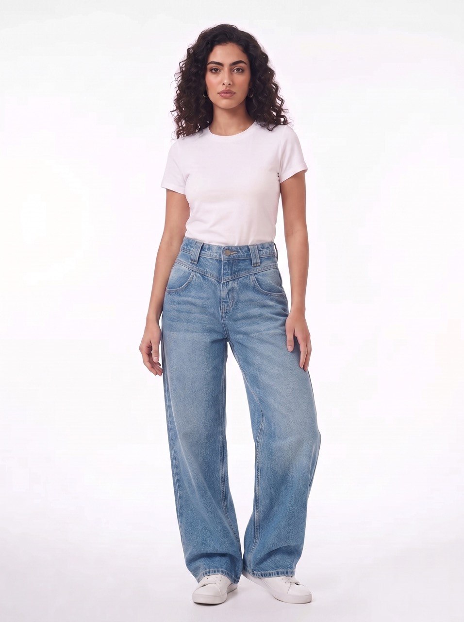 V-drop light  blue jeans