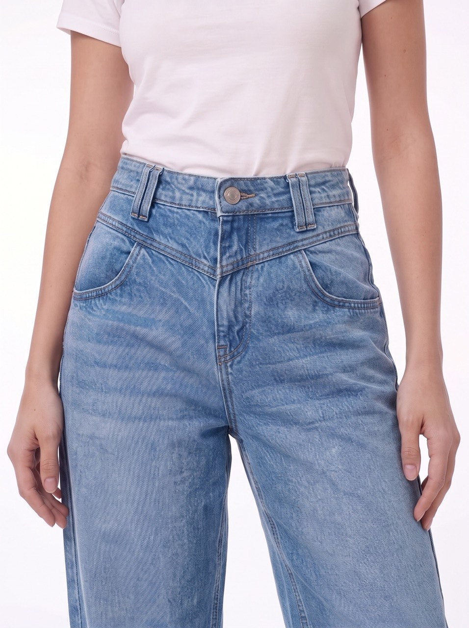 V-drop light  blue jeans