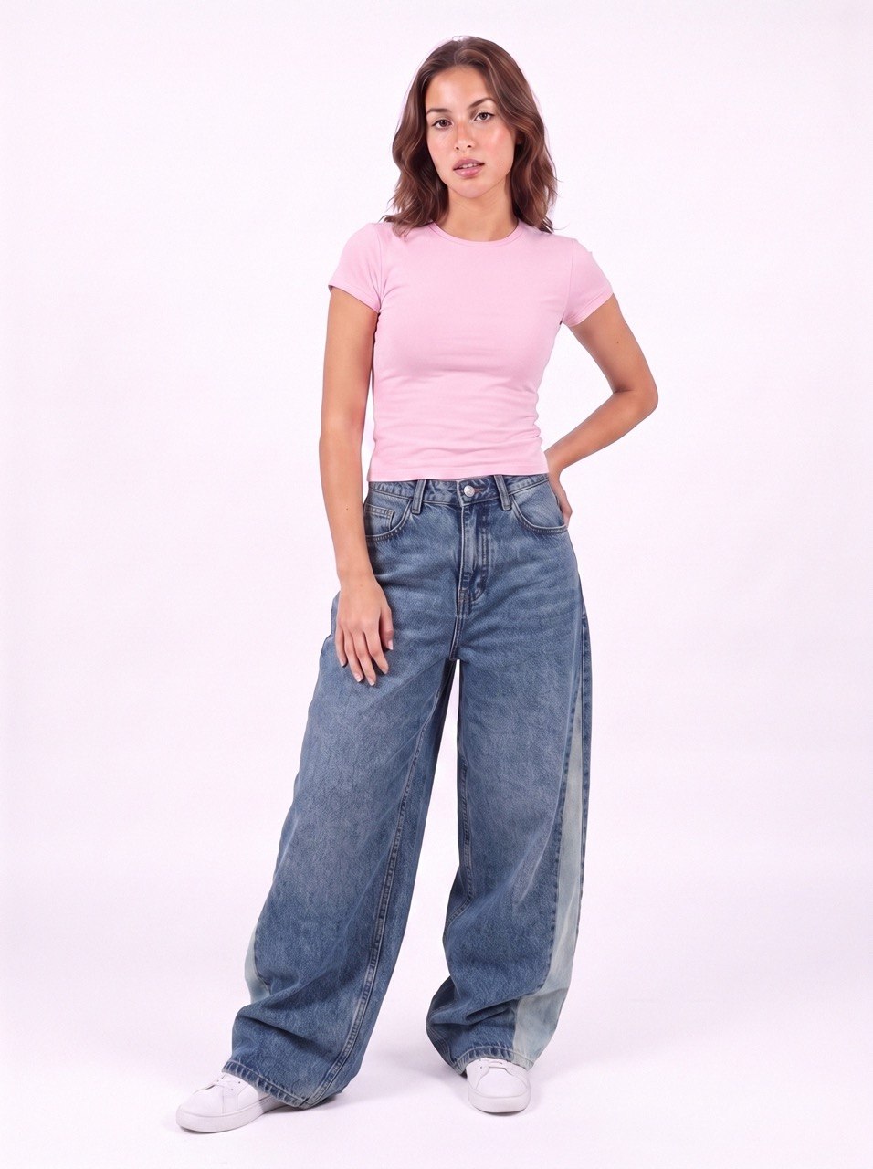 Tinted blue sided jeans
