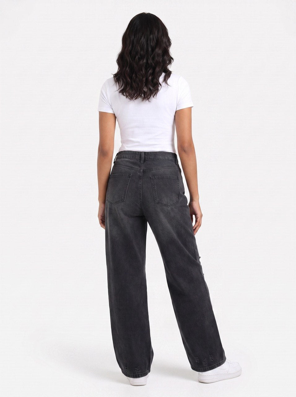 Subtle black lace jeans