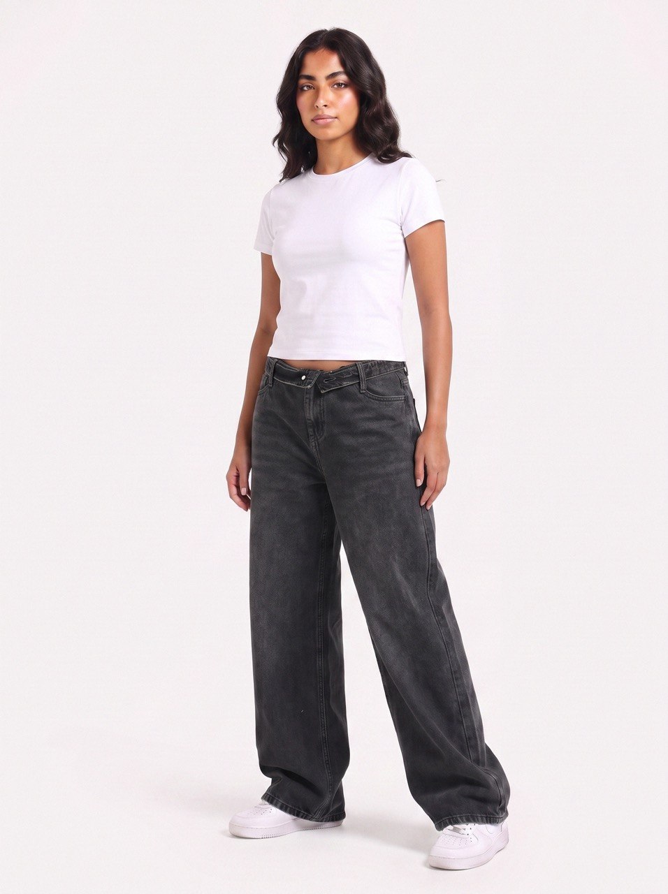 Flipped waist jeans