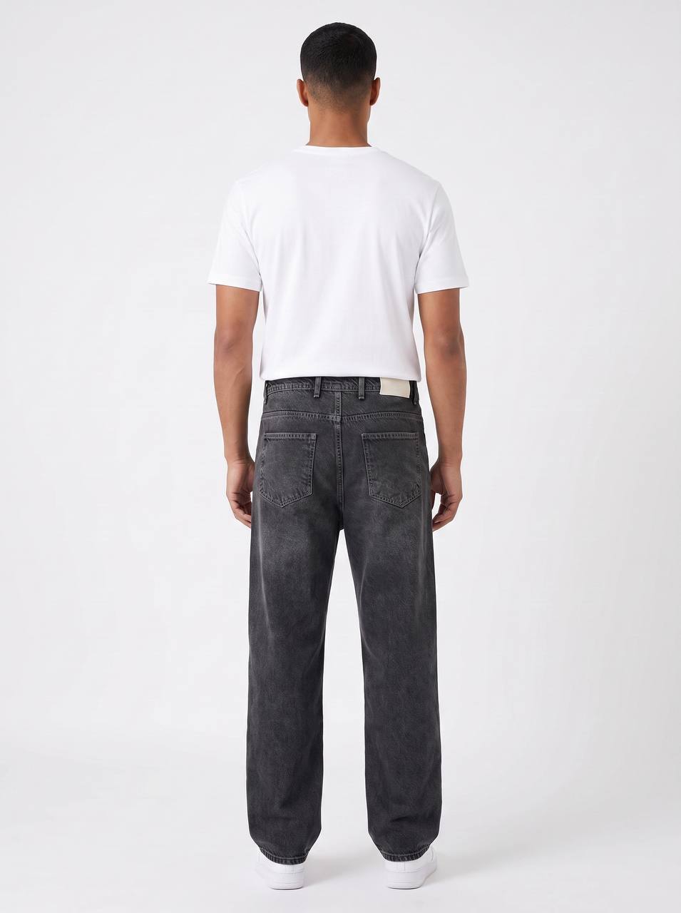 Wide leg charcoal jeans
