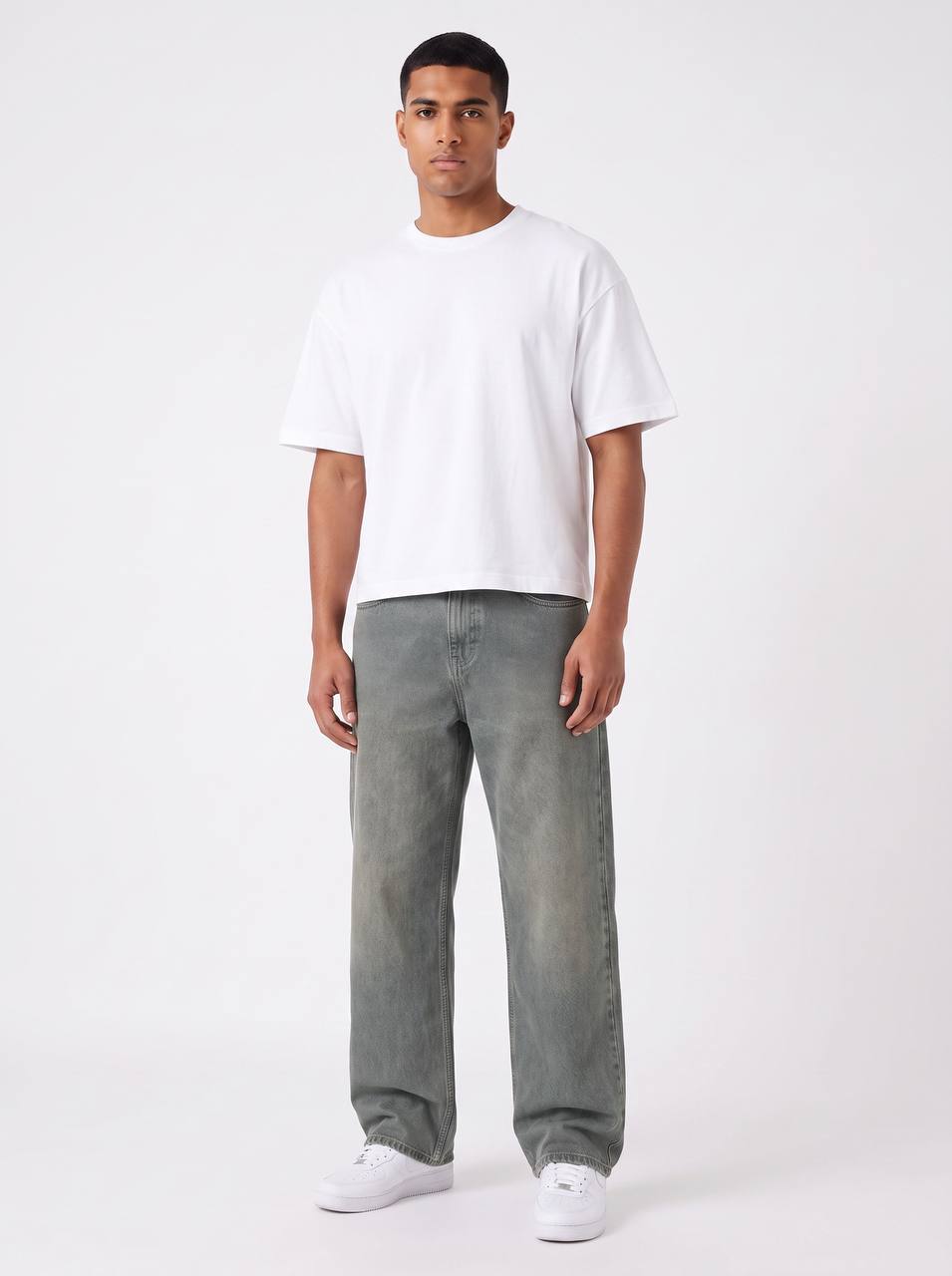 Tinted gray sided jeans