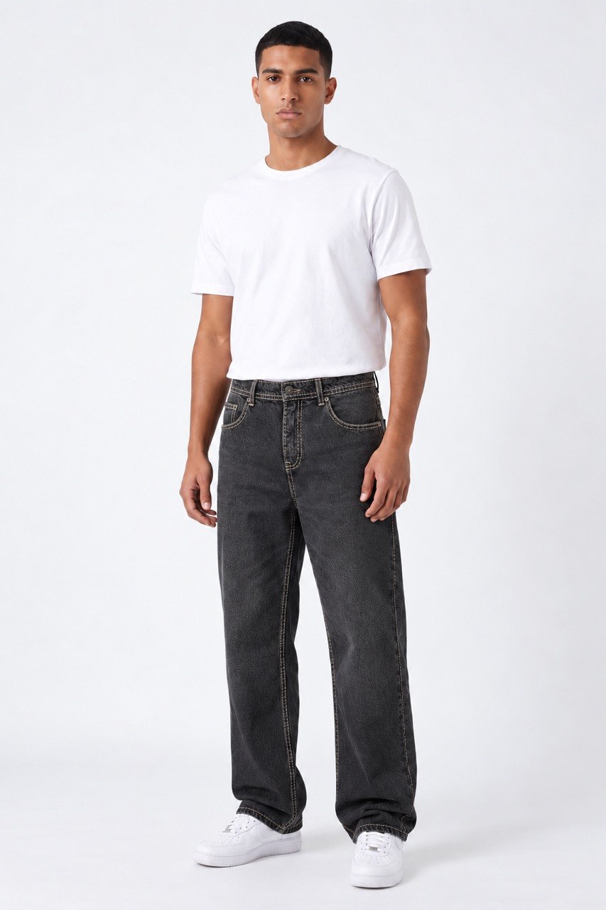 Wide leg charcoal jeans 2020