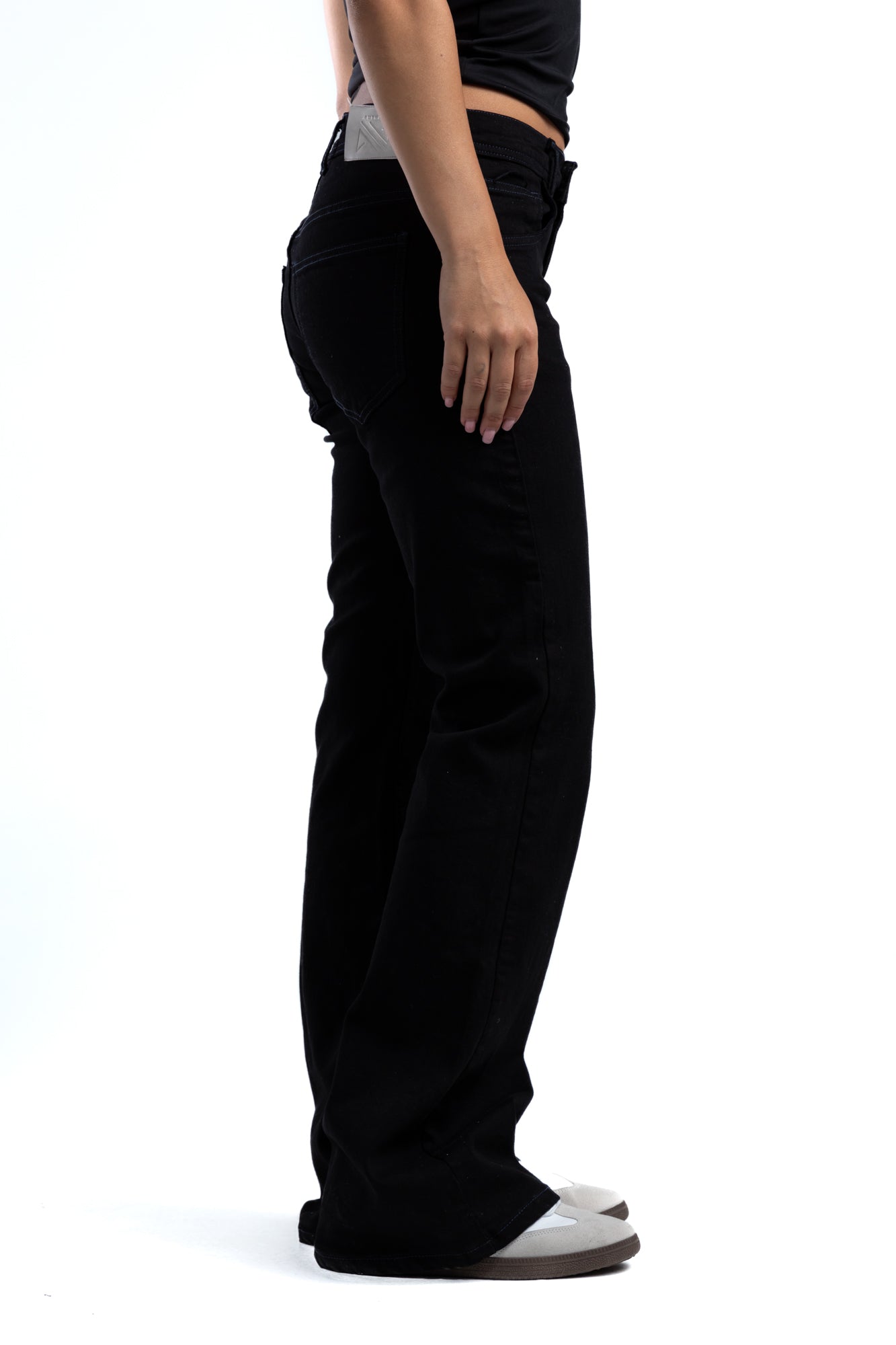 1030-Noir Flare: Navy Thread Edition – Stretch Fit · Lycra Fabric