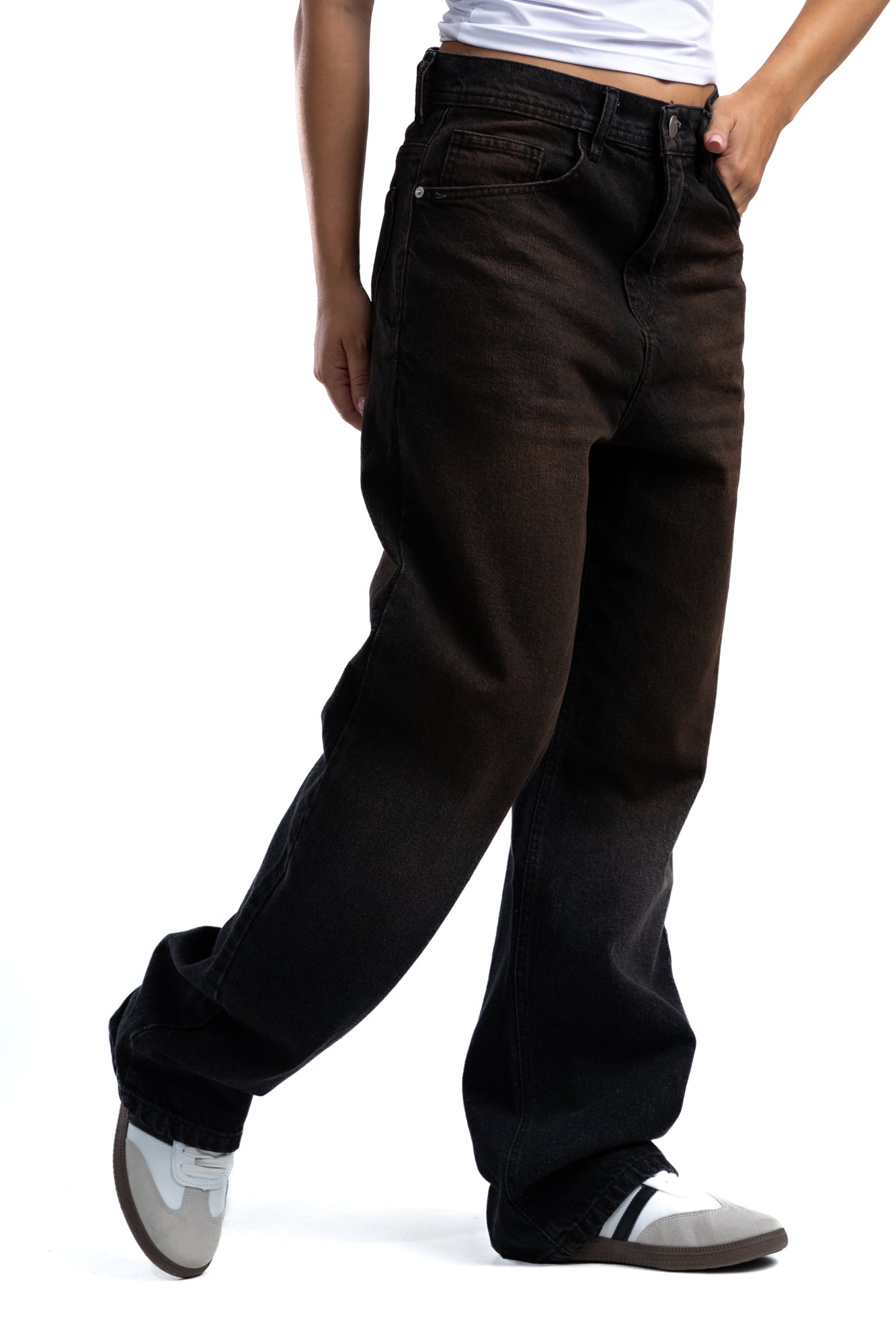 1043-Deep Rust Relaxed Silhouette Jeans