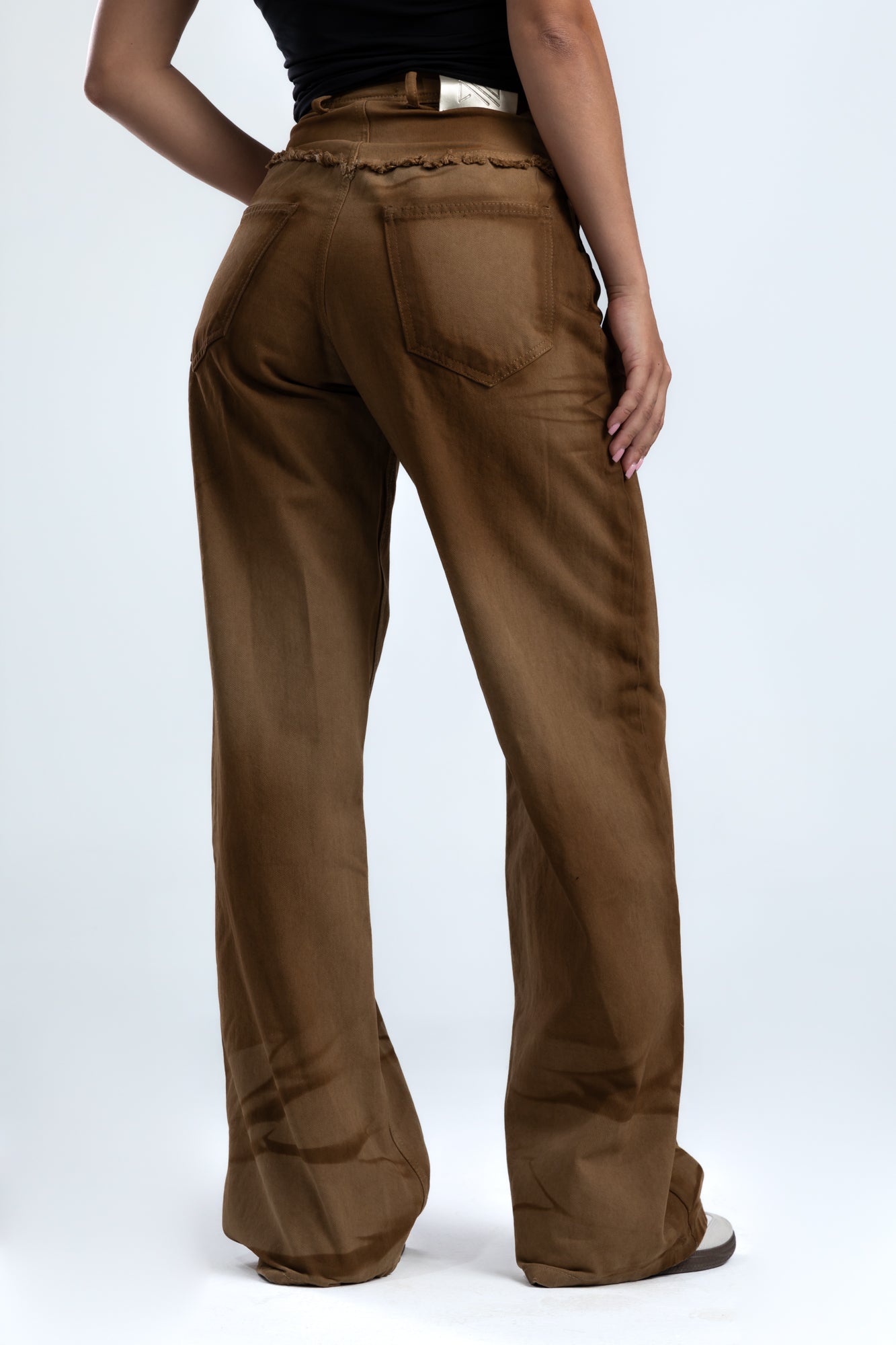 1039-Caramel Crust Soft Wide Leg Jeans