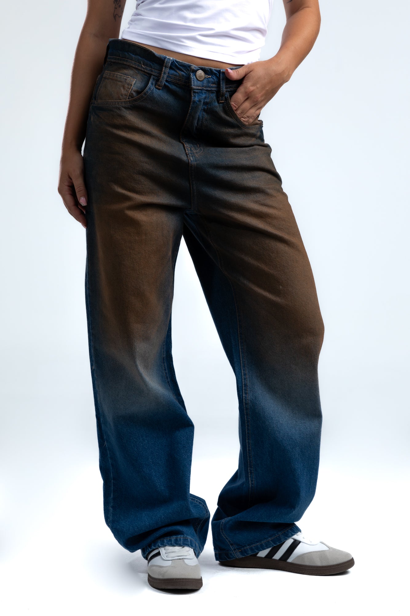 1046-Rust Indigo Relaxed Silhouette Jeans