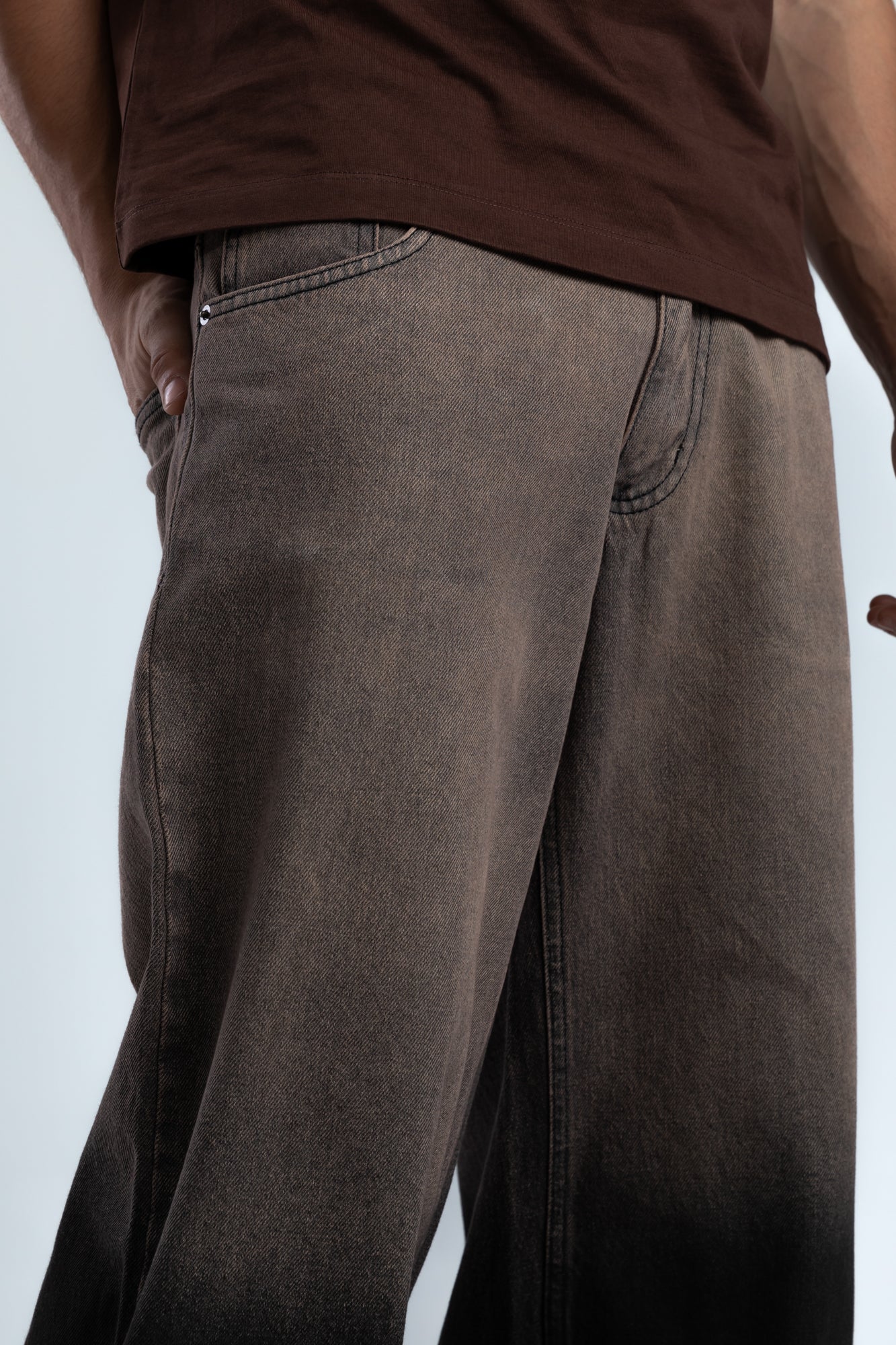 1037-Gradient Cocoa Ash Low Rise Jeans