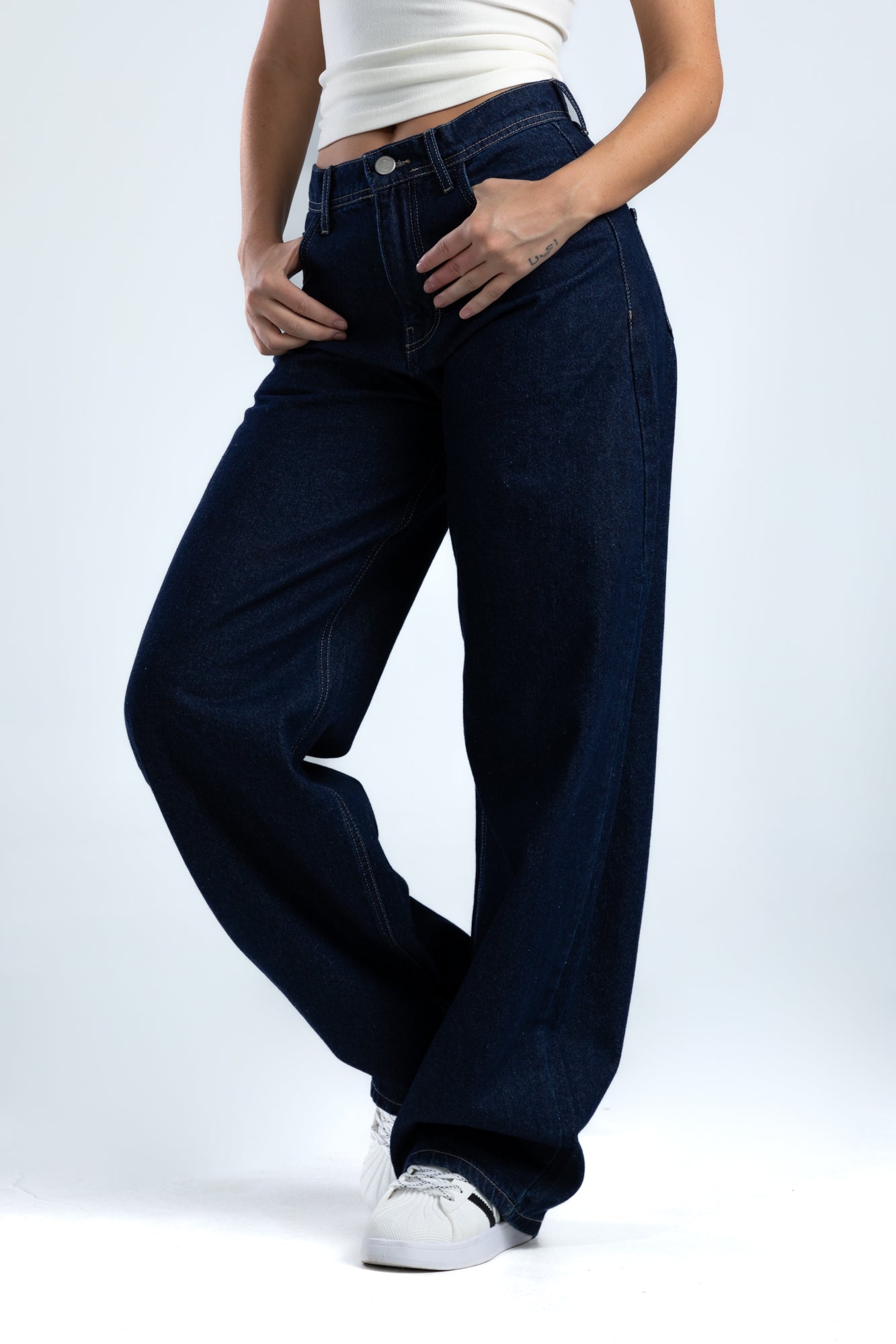 1012-Ink Blue Curve Tapered Jeans