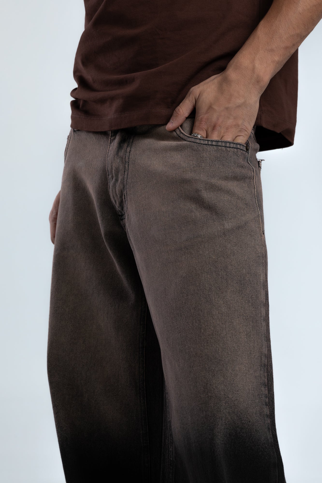 1037-Gradient Cocoa Ash Low Rise Jeans