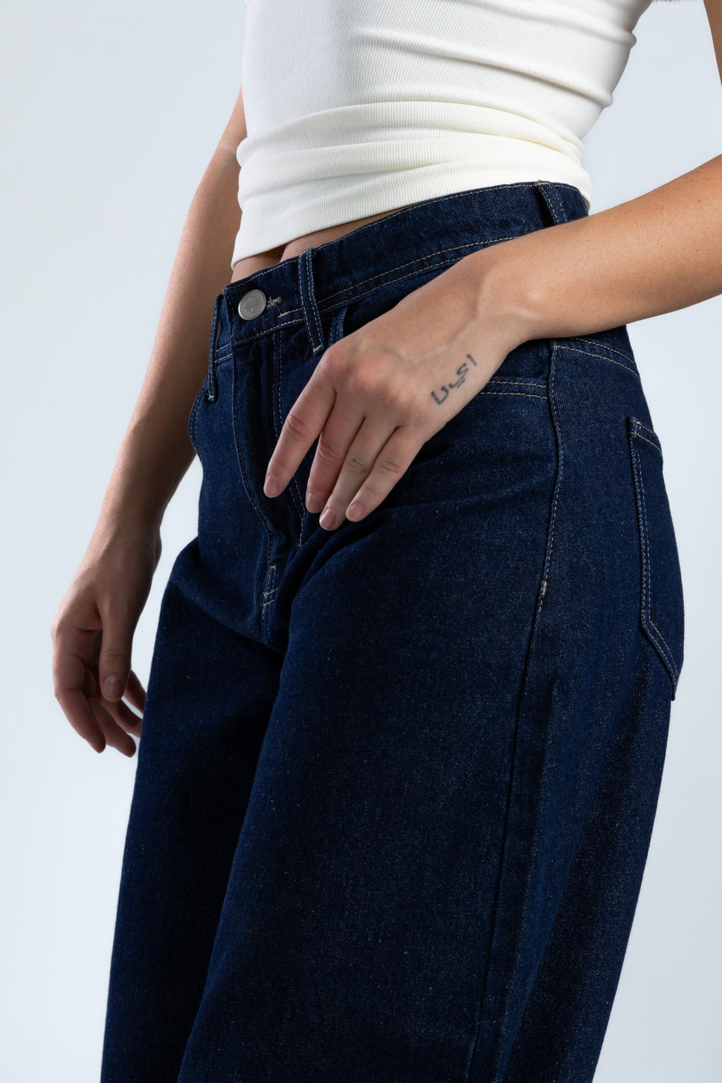 1012-Ink Blue Curve Tapered Jeans