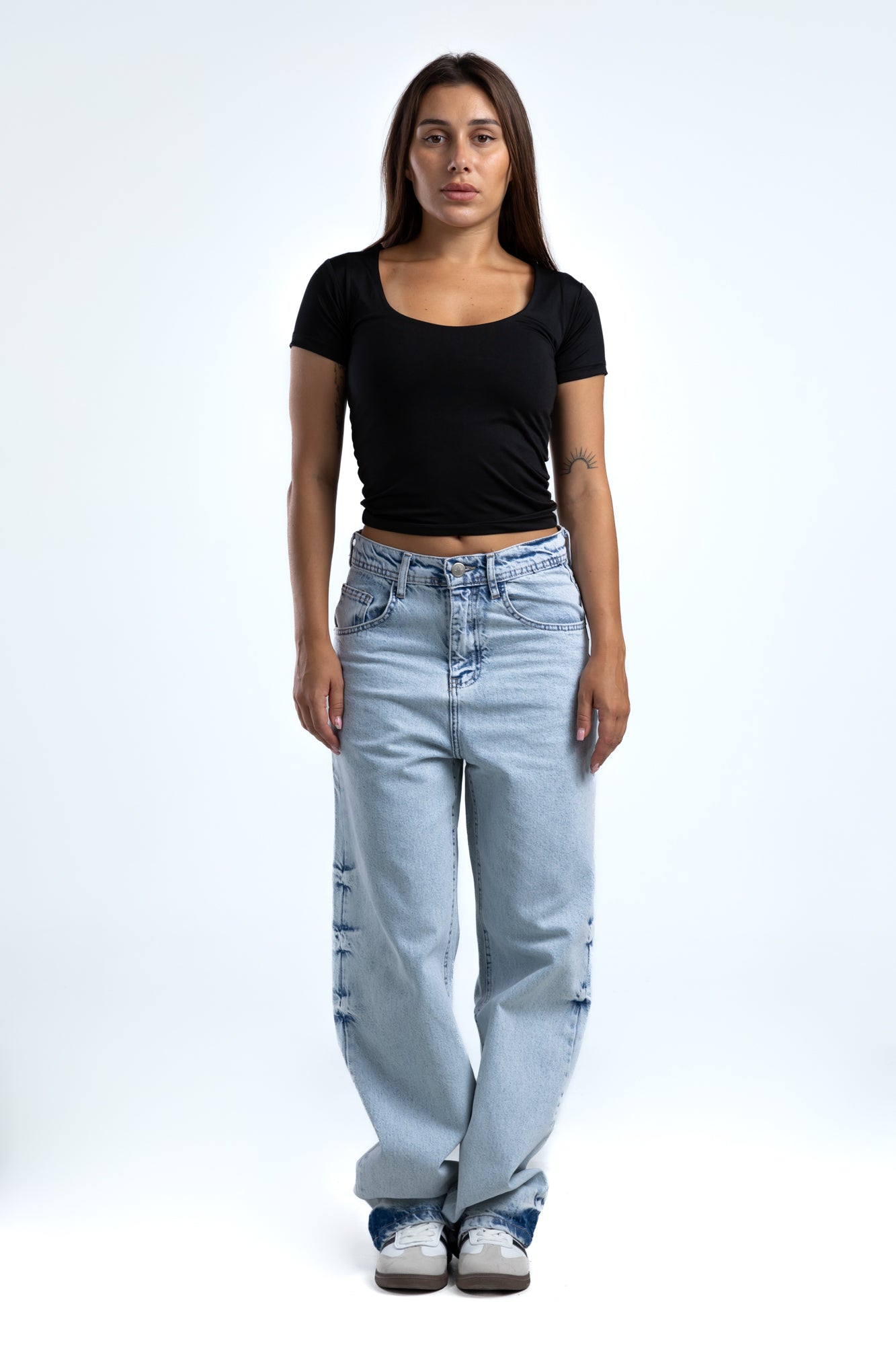 1052-Ice Blue Tack Frost Relaxed Silhouette Jeans