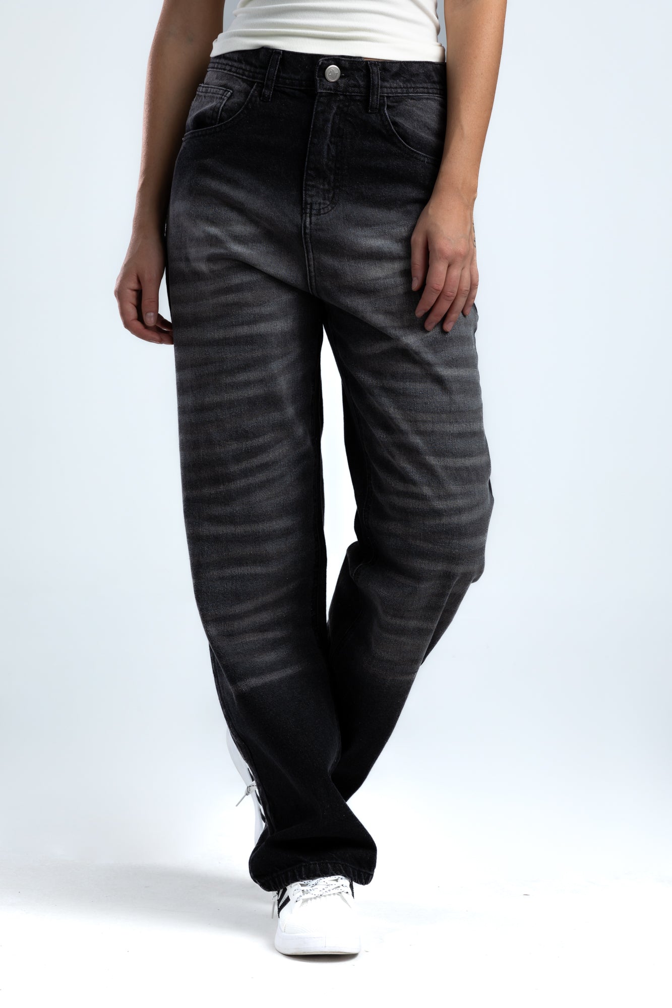 1059-Dark Static Relaxed Silhouette Jeans